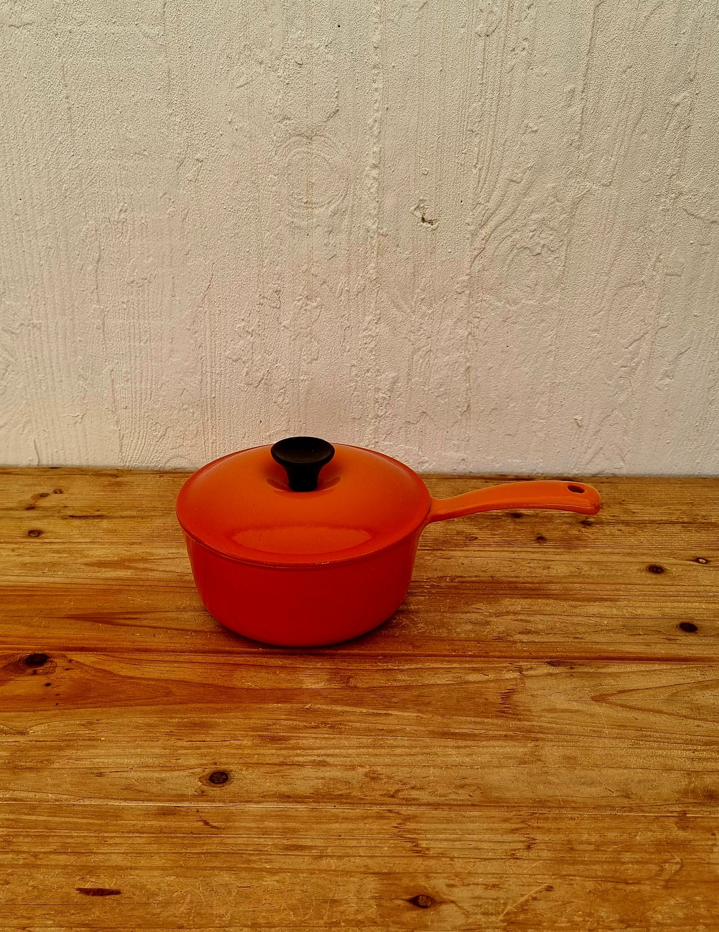 Casserole en fonte orange Cuisine Royale n°18 les kitscheries brocante en ligne