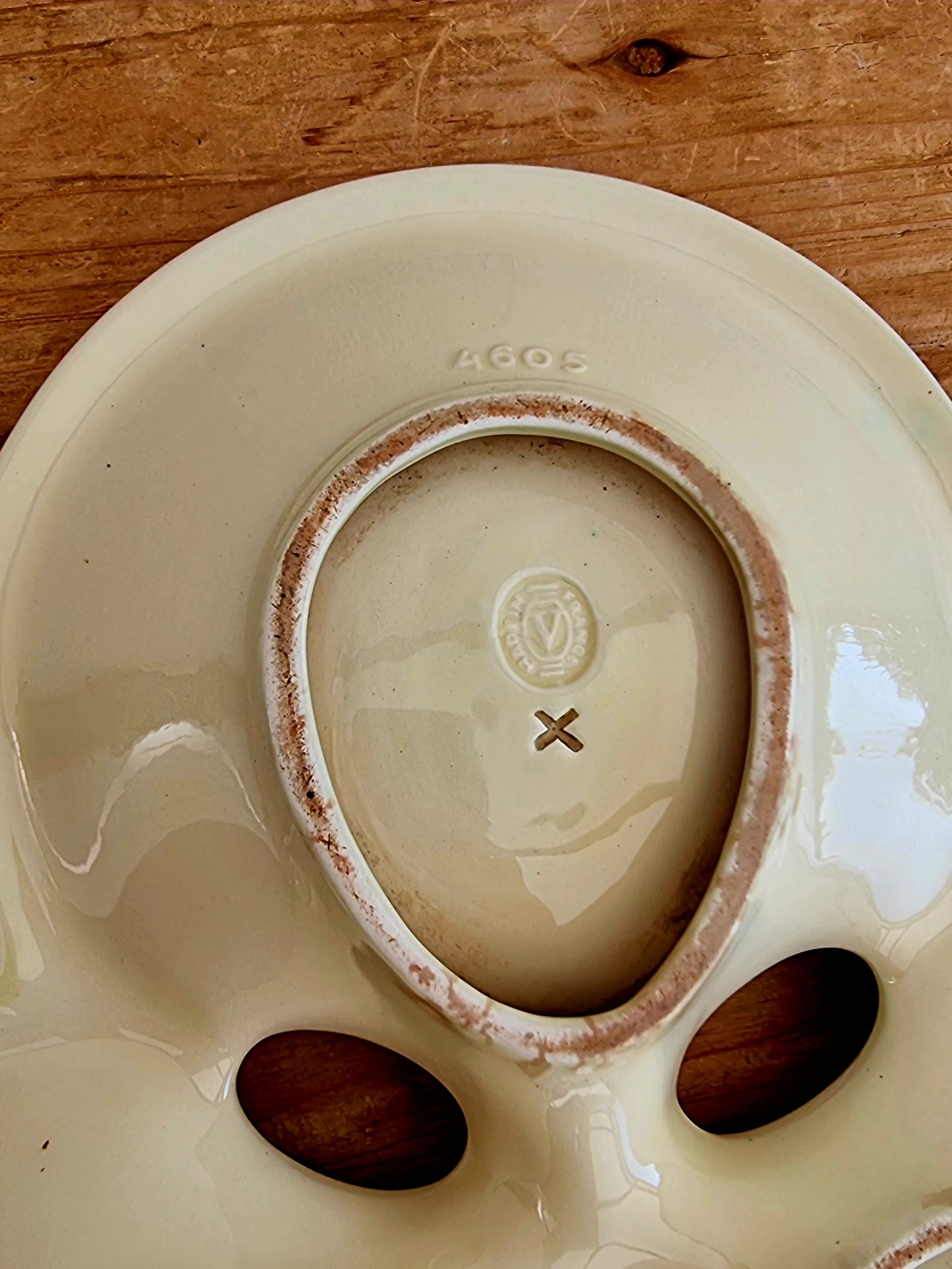 Plat apéritif 3 coquillages Verceram 60'S turquoise céramique les kitscheries brocante en ligne