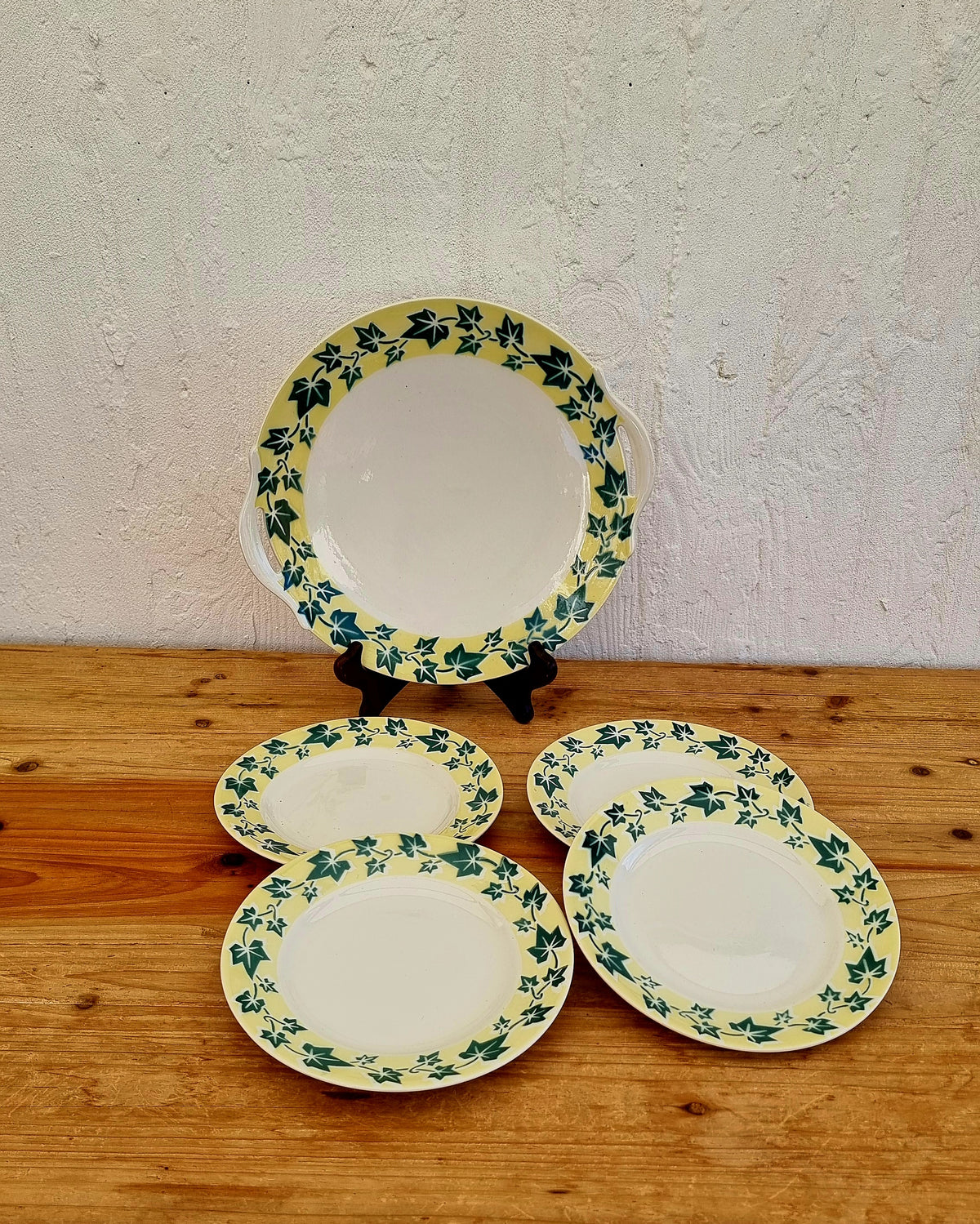 Service à dessert vintage Digoin Sarreguemines modèle Josette 5 pièces