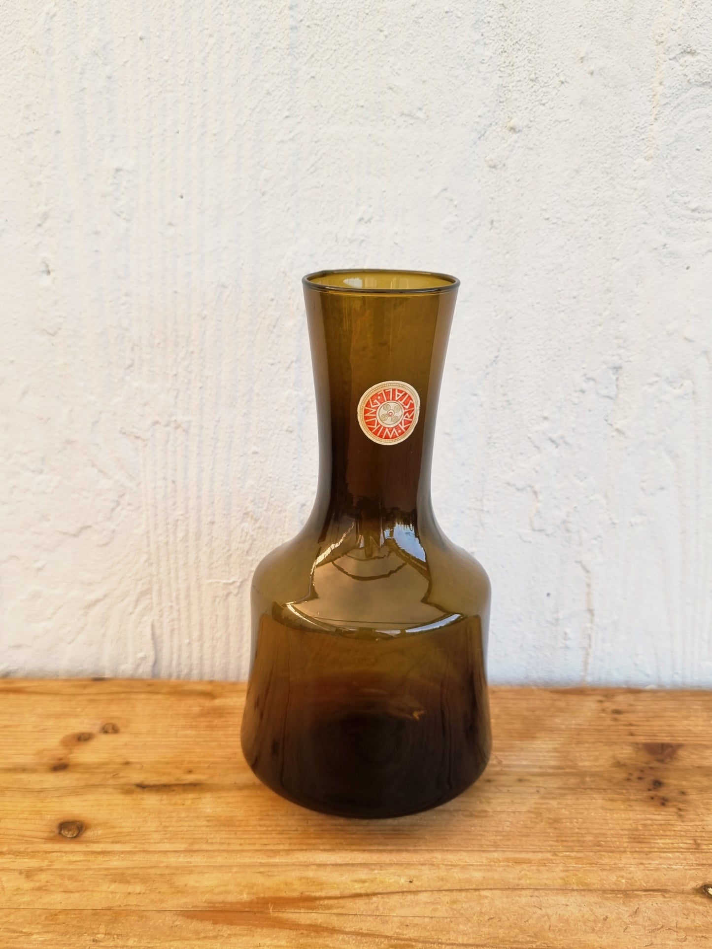 Vase vintage verre fumé Kristall Wiking design scandinave années 70