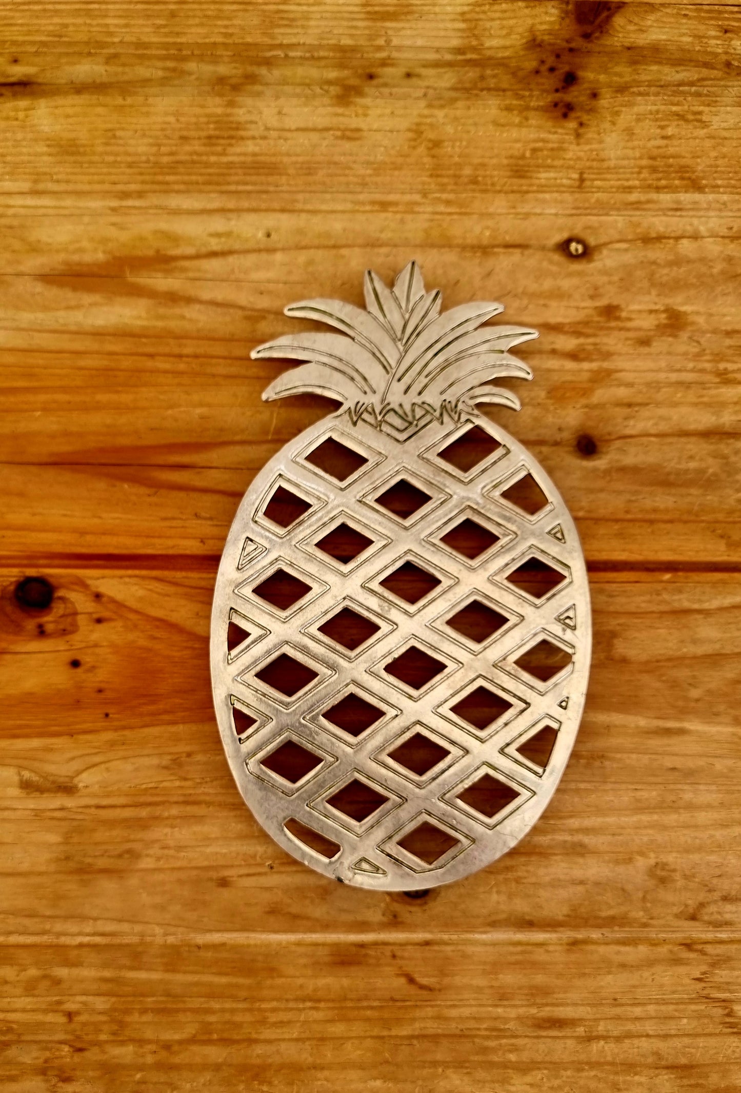 Dessous de plat ananas vintage métal élégance hong kong les kitscheries brocante en ligne