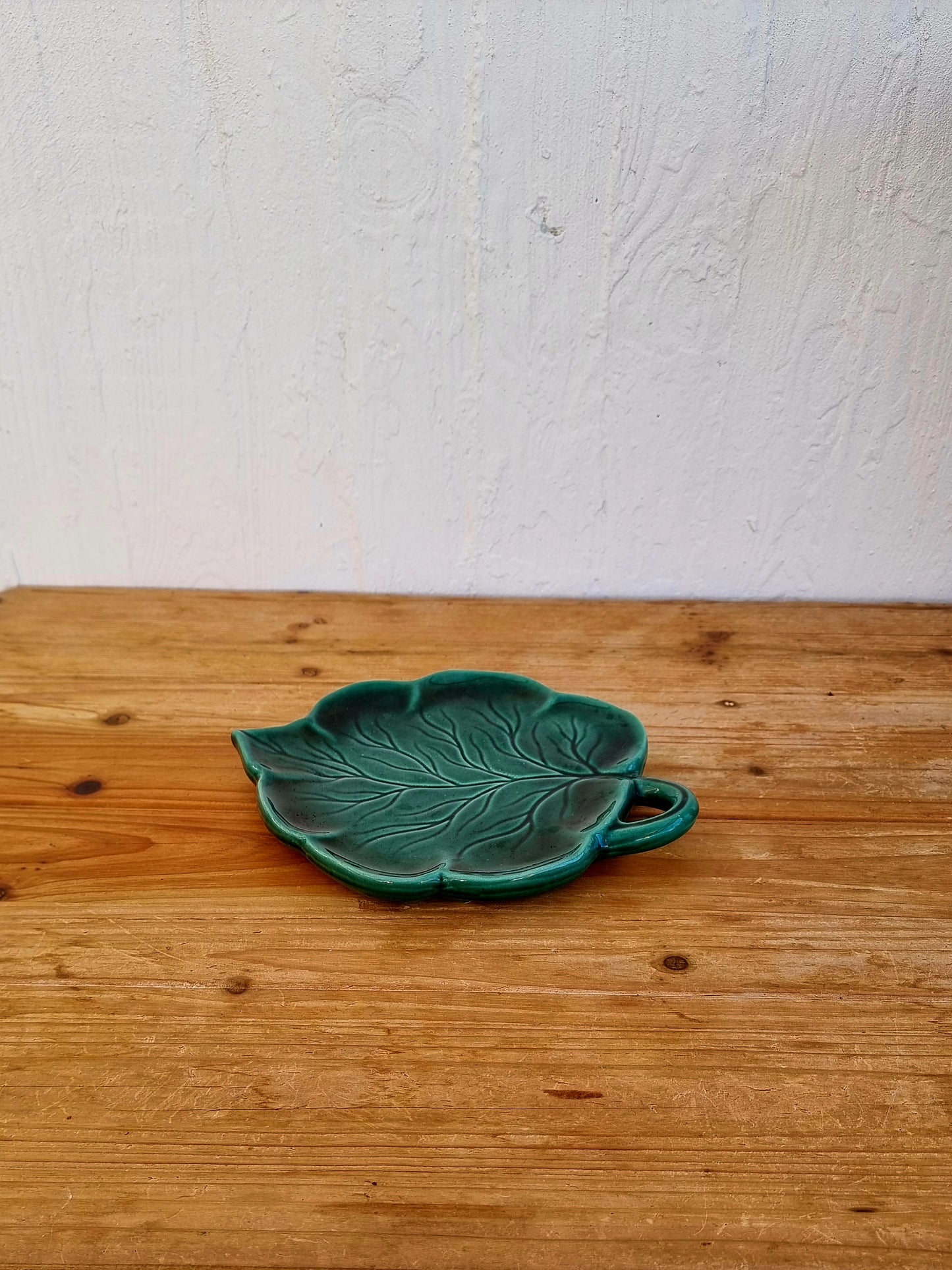 Dessous de plat forme feuille vintage vert les kitscheries brocante en ligne