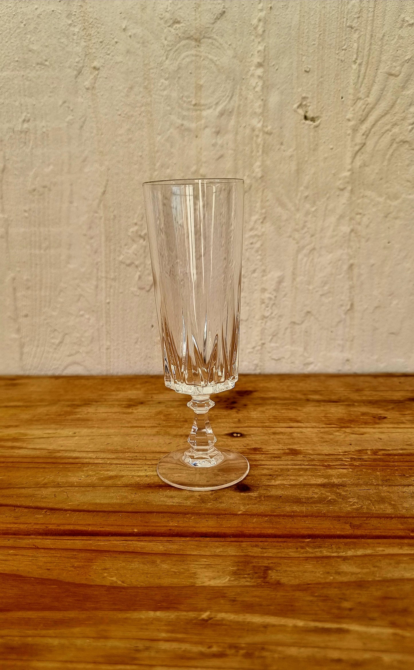 Lot de 5 flûtes à champagne Cristal d'Arques modèle Louvre verre les kitscheries brocante en ligne