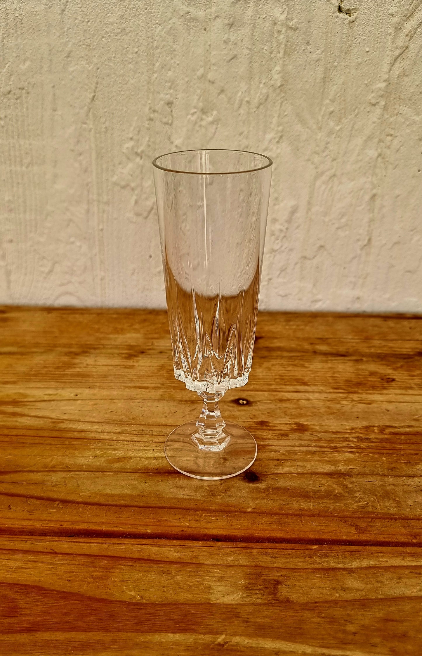 Lot de 5 flûtes à champagne Cristal d'Arques modèle Louvre verre les kitscheries brocante en ligne