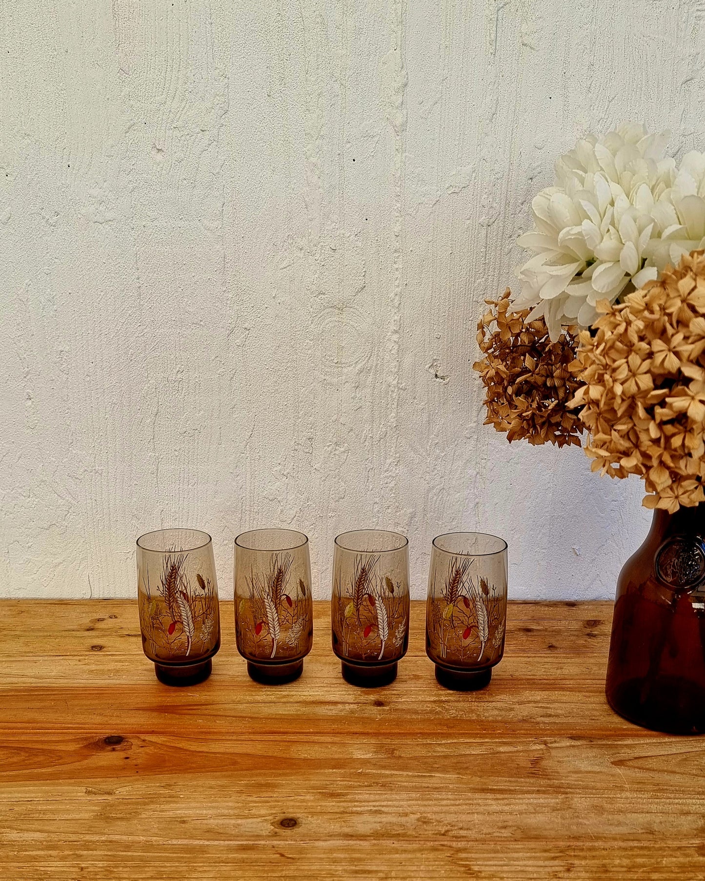 Lot de 4 verres à orangeade Arcopal modèle Tivoli les kitscheries brocante en ligne