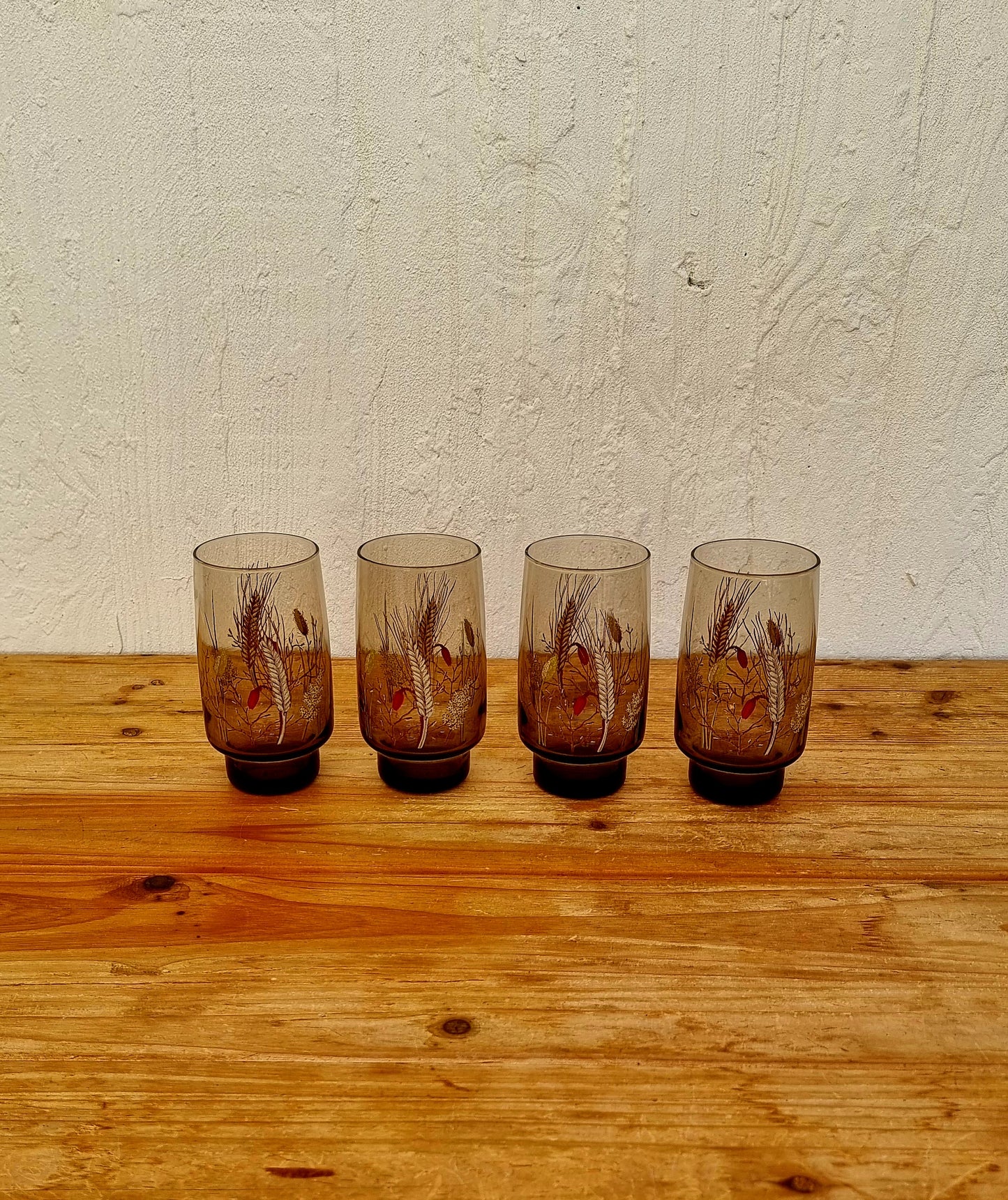 Lot de 4 verres à orangeade Arcopal modèle Tivoli les kitscheries brocante en ligne
