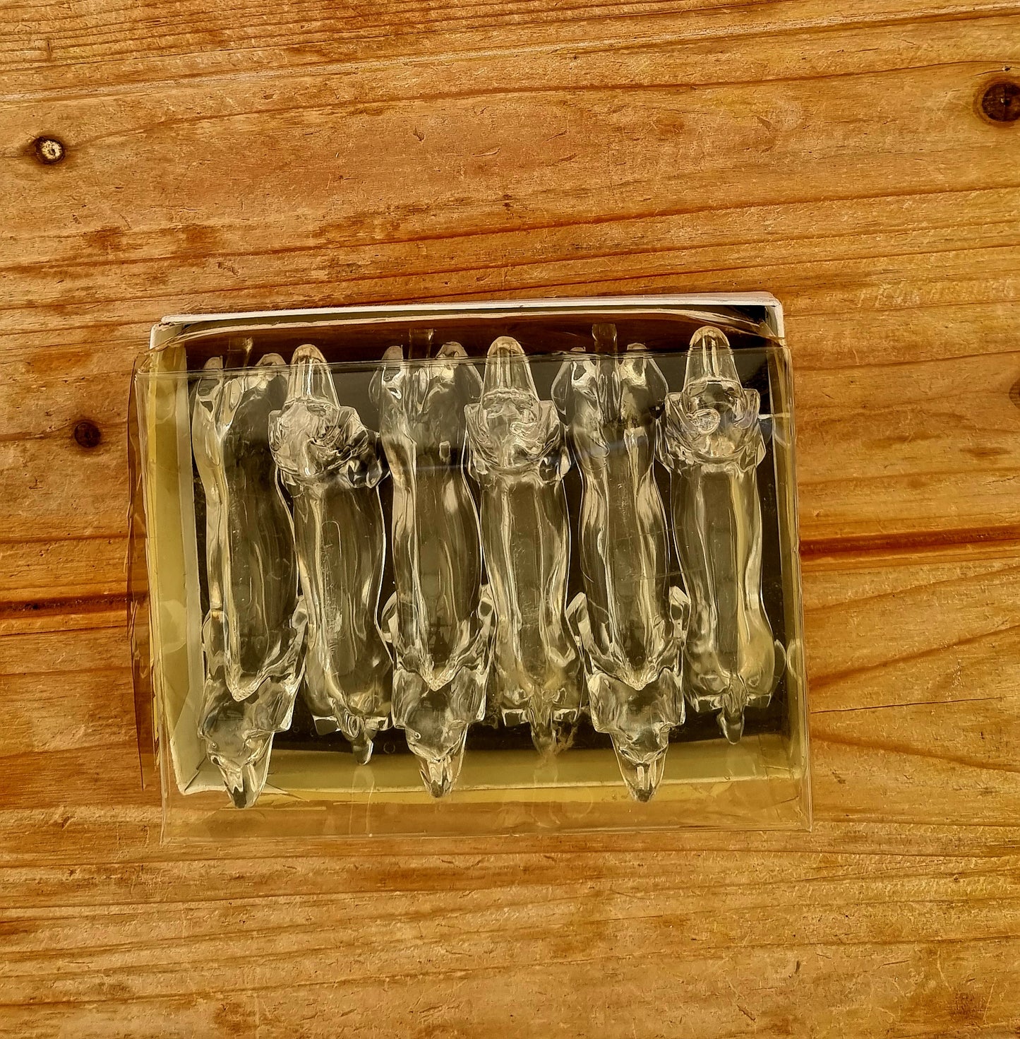 Lot de 6 porte-couteaux teckel vintage plexiglass transparent les kitscheries brocante en ligne
