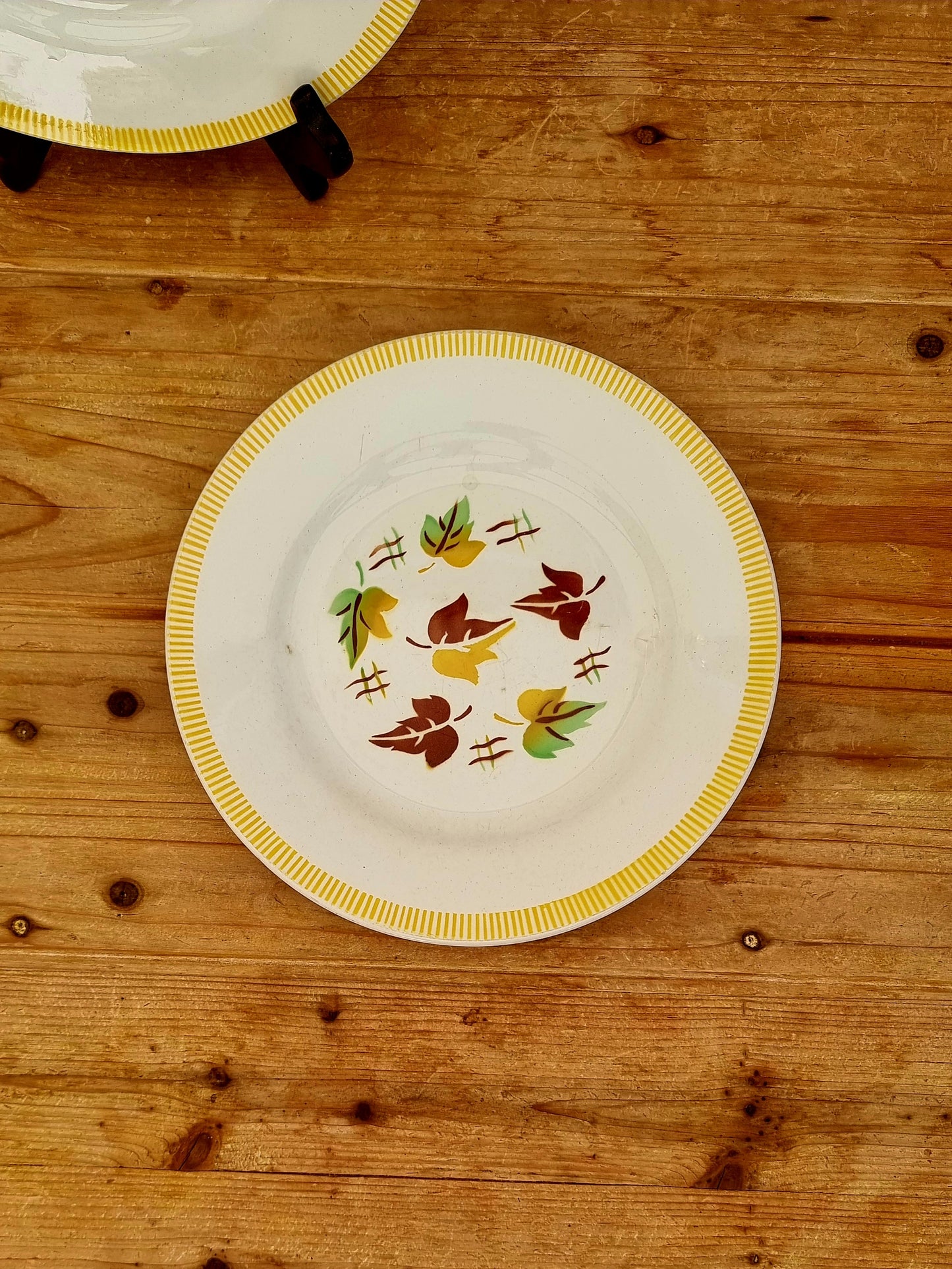 Lot de 4 assiettes creuses Digoin Sarreguemines modèle Sirocco les kitscheries brocante en ligne