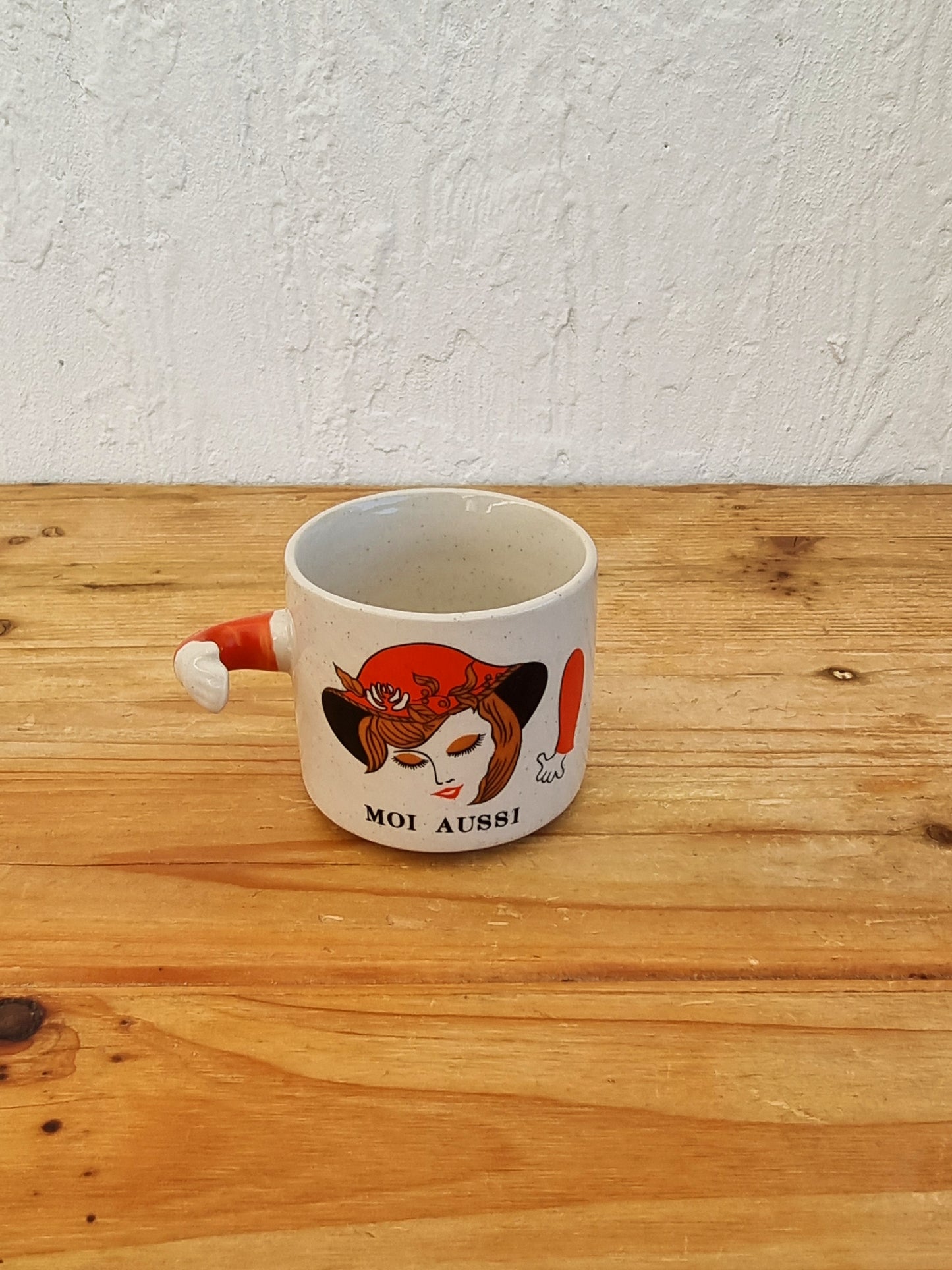 2 tasses à café vintage Je t'aime Moi aussi grès made in korea les kitscheries brocante en ligne