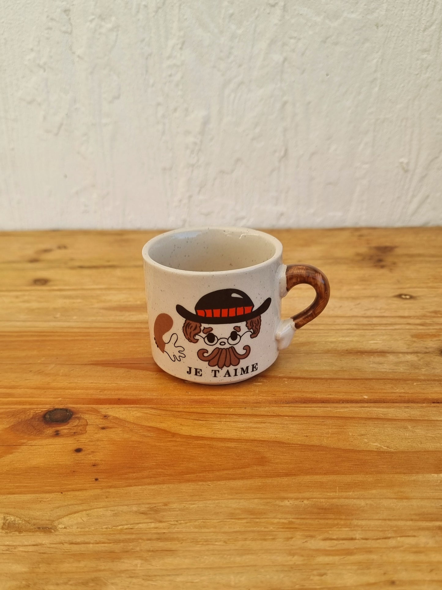 2 tasses à café vintage Je t'aime Moi aussi grès made in korea les kitscheries brocante en ligne