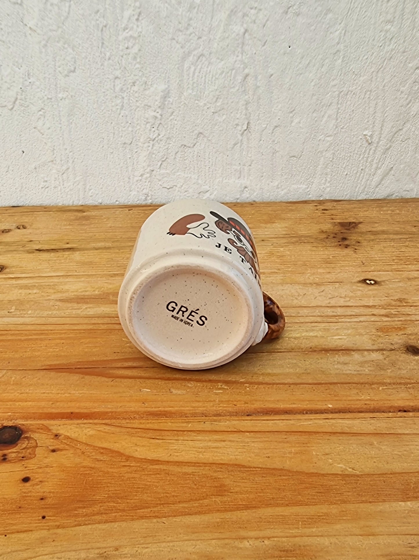 2 tasses à café vintage Je t'aime Moi aussi grès made in korea les kitscheries brocante en ligne