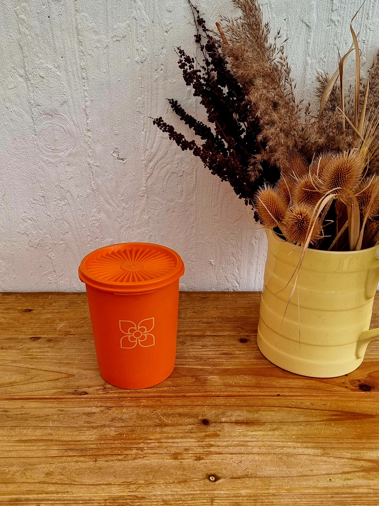 Lot de 2 boîtes Tupperware orange vintage les kitscheries brocante en ligne