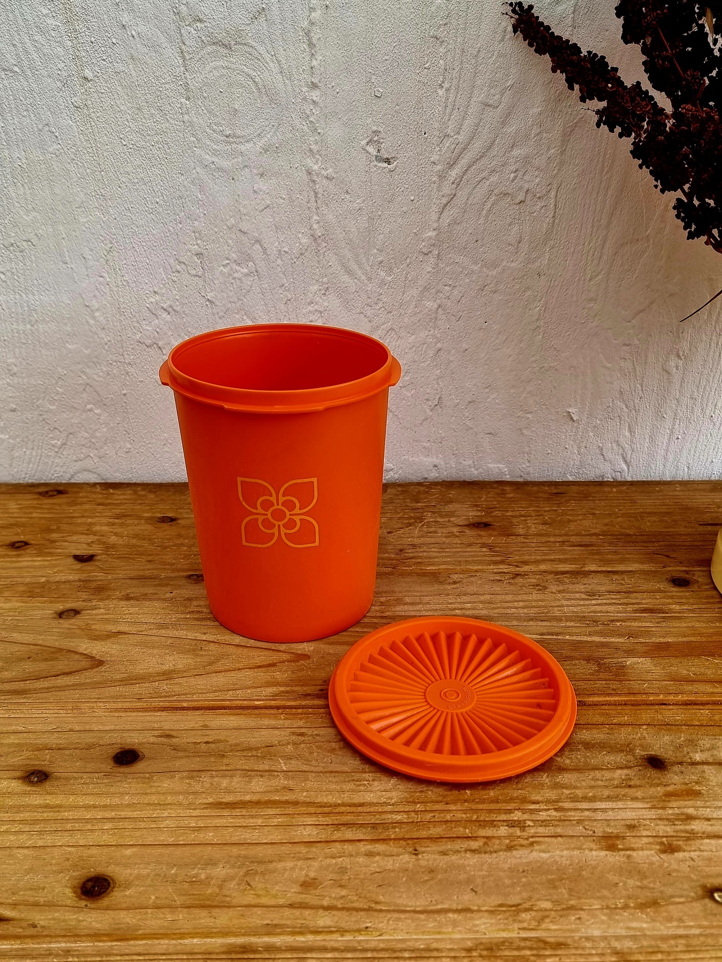 Lot de 2 boîtes Tupperware orange vintage les kitscheries brocante en ligne
