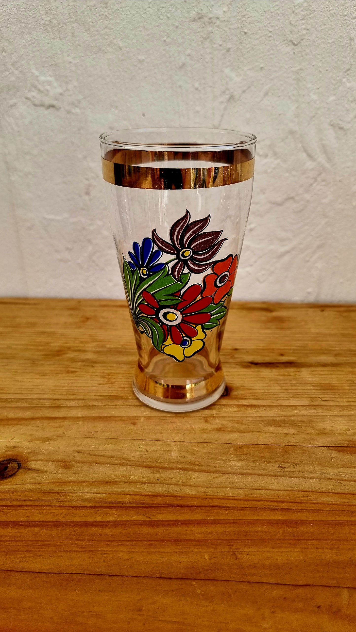 Lot de 6 verres aux fleurs seventies les kitscheries brocante en ligne