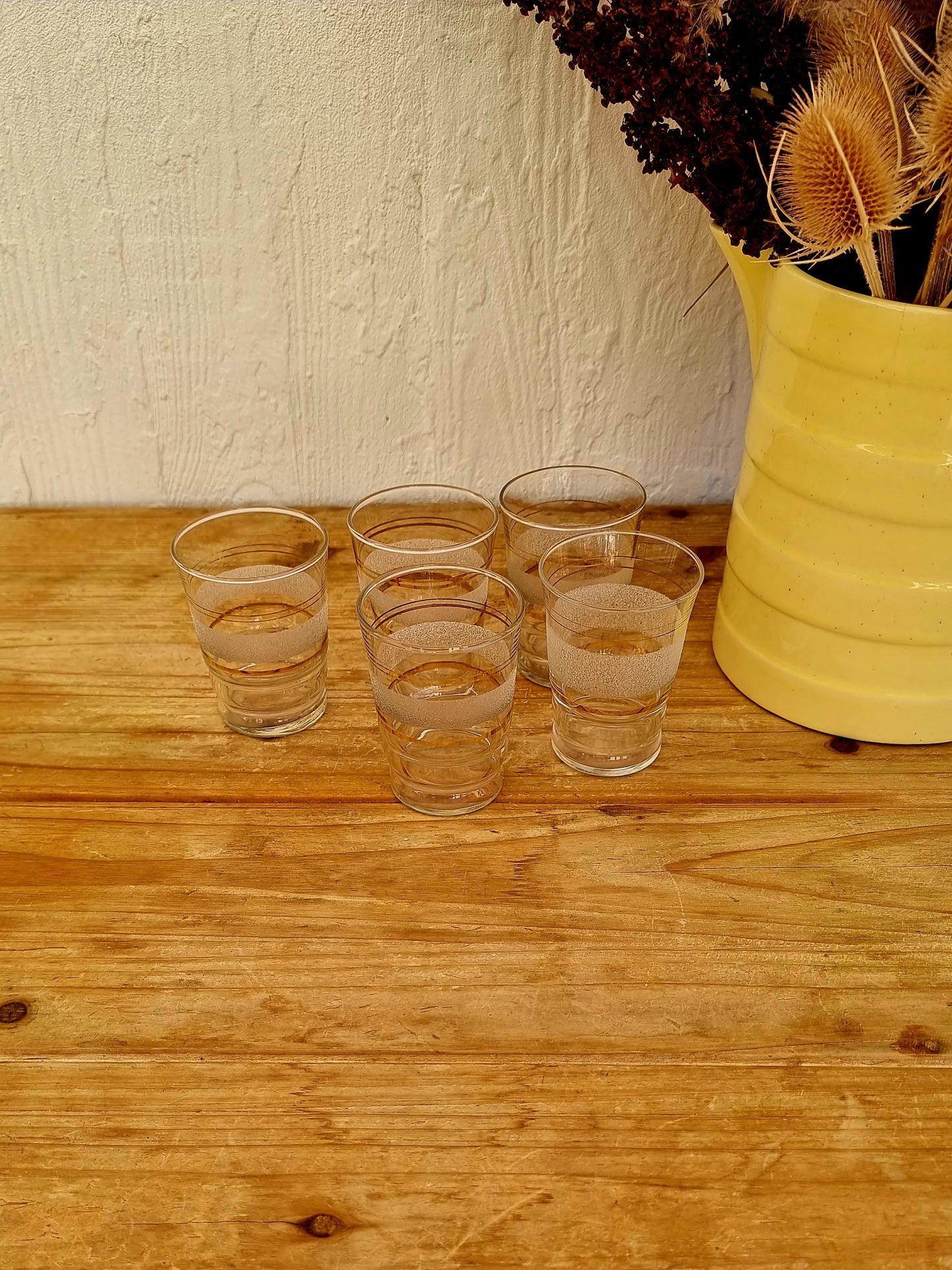 Lot de 5 verres granité vintage les kitscheries brocante en ligne