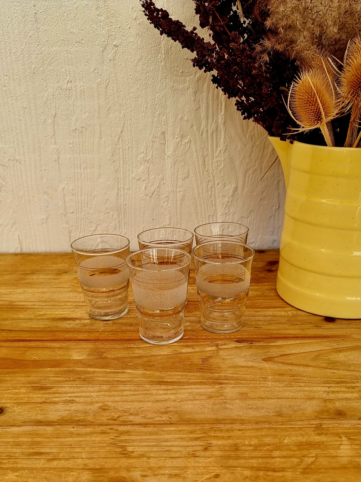 Lot de 5 verres granité vintage les kitscheries brocante en ligne