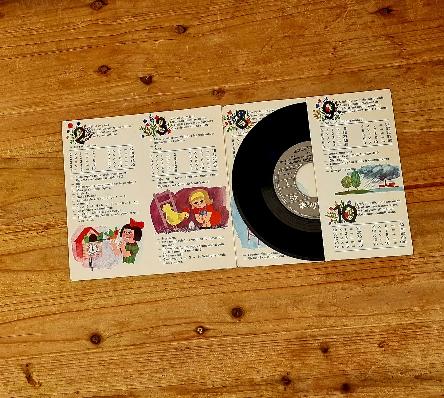 Vinyle "Apprendre en s'amusant la table de multiplication" les kitscheries brocante en ligne