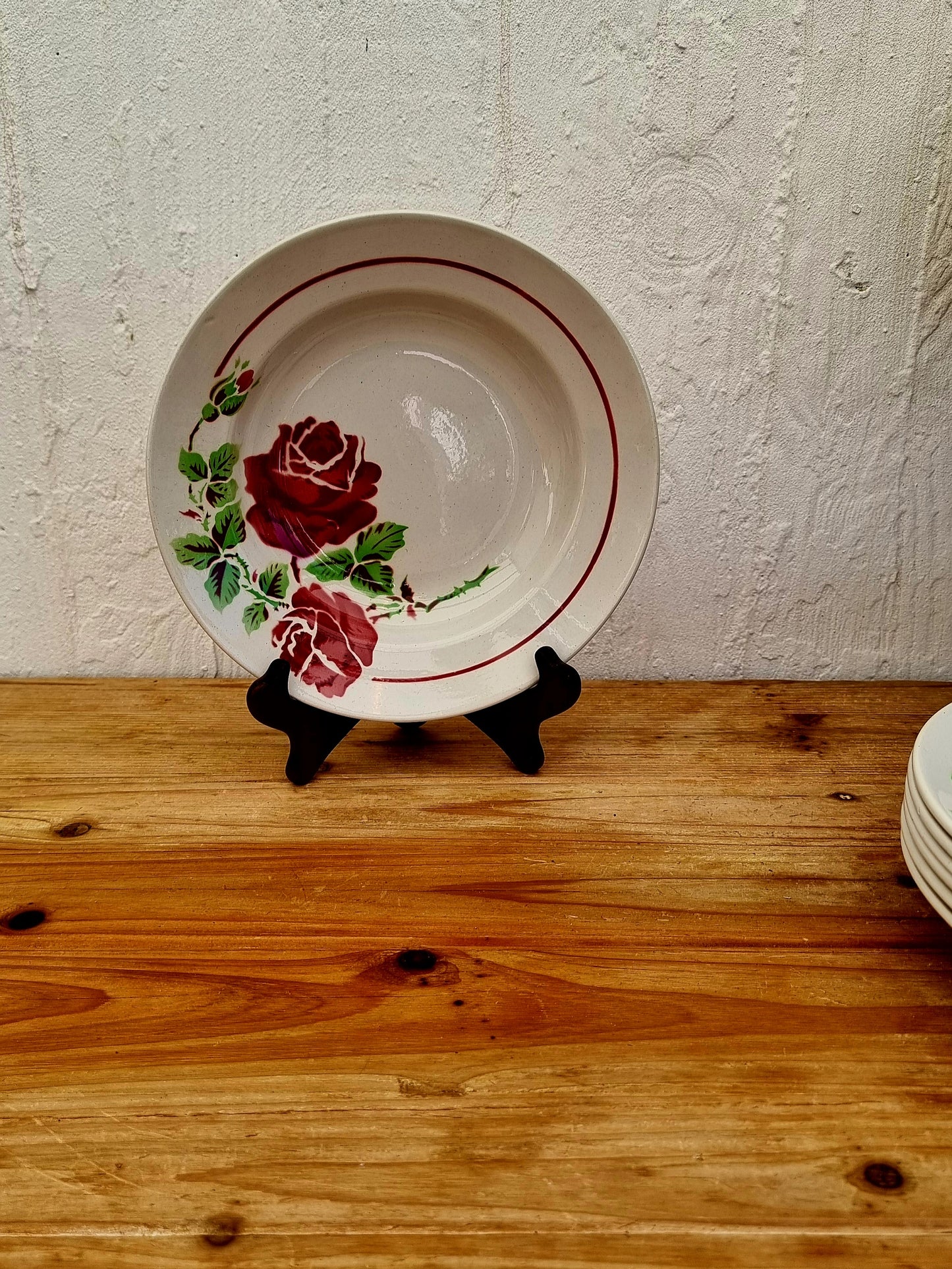 Lot de 7 assiettes creuses K&G Lunéville modèle Yvonne les kitscheries brocante en ligne