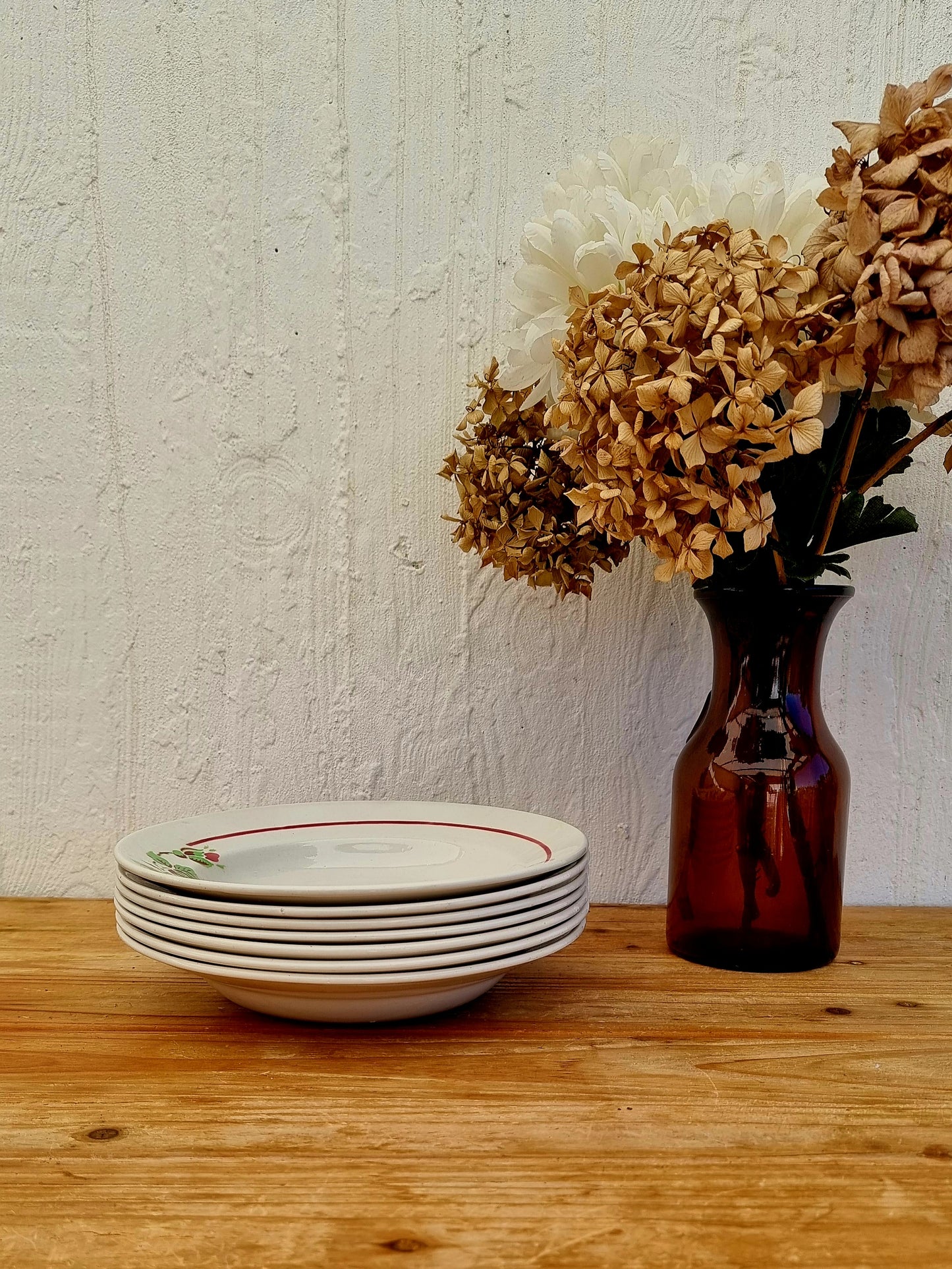 Lot de 7 assiettes creuses K&G Lunéville modèle Yvonne les kitscheries brocante en ligne