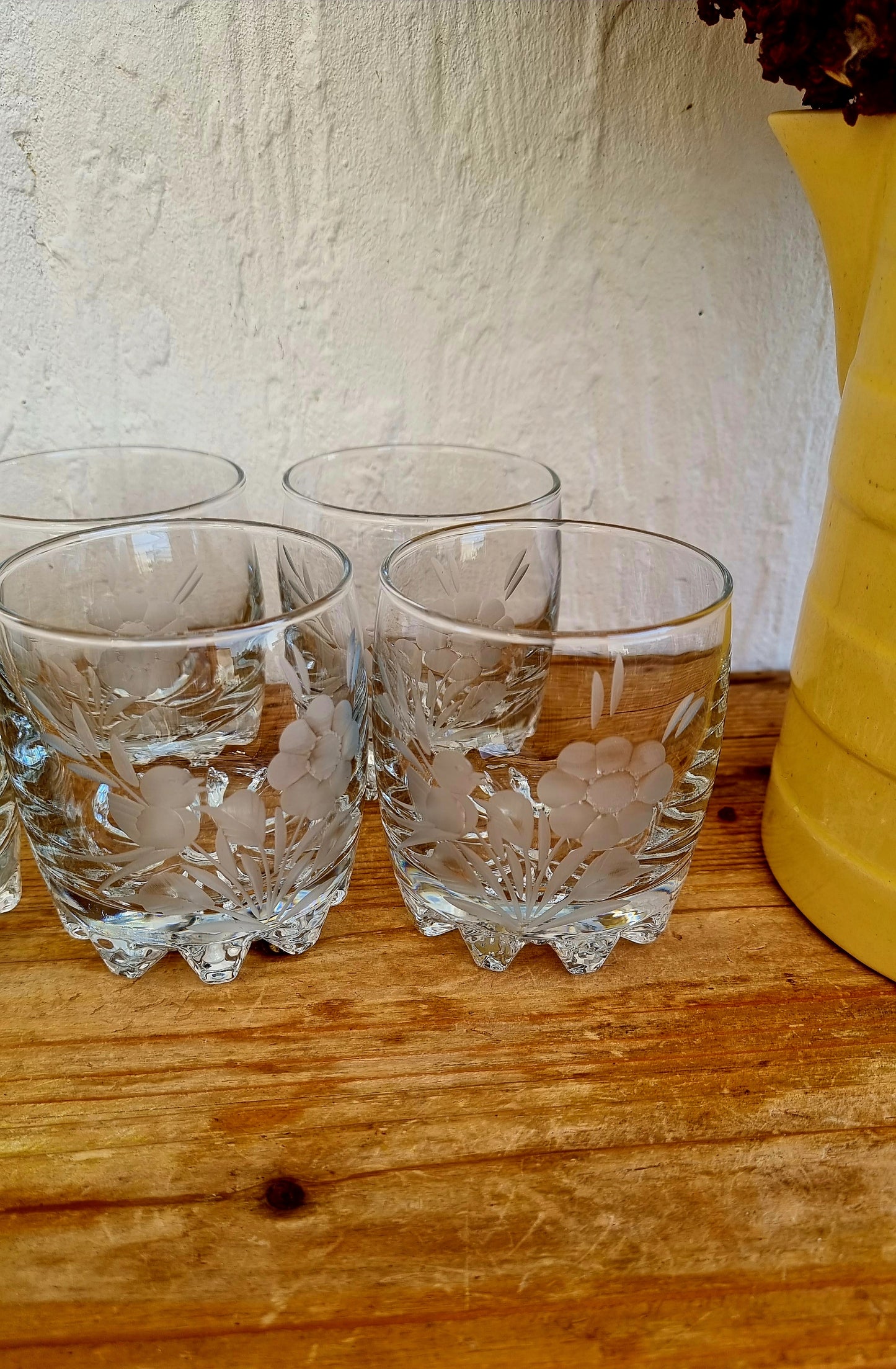 Lot de 6 verres gravé vintage les kitscheries