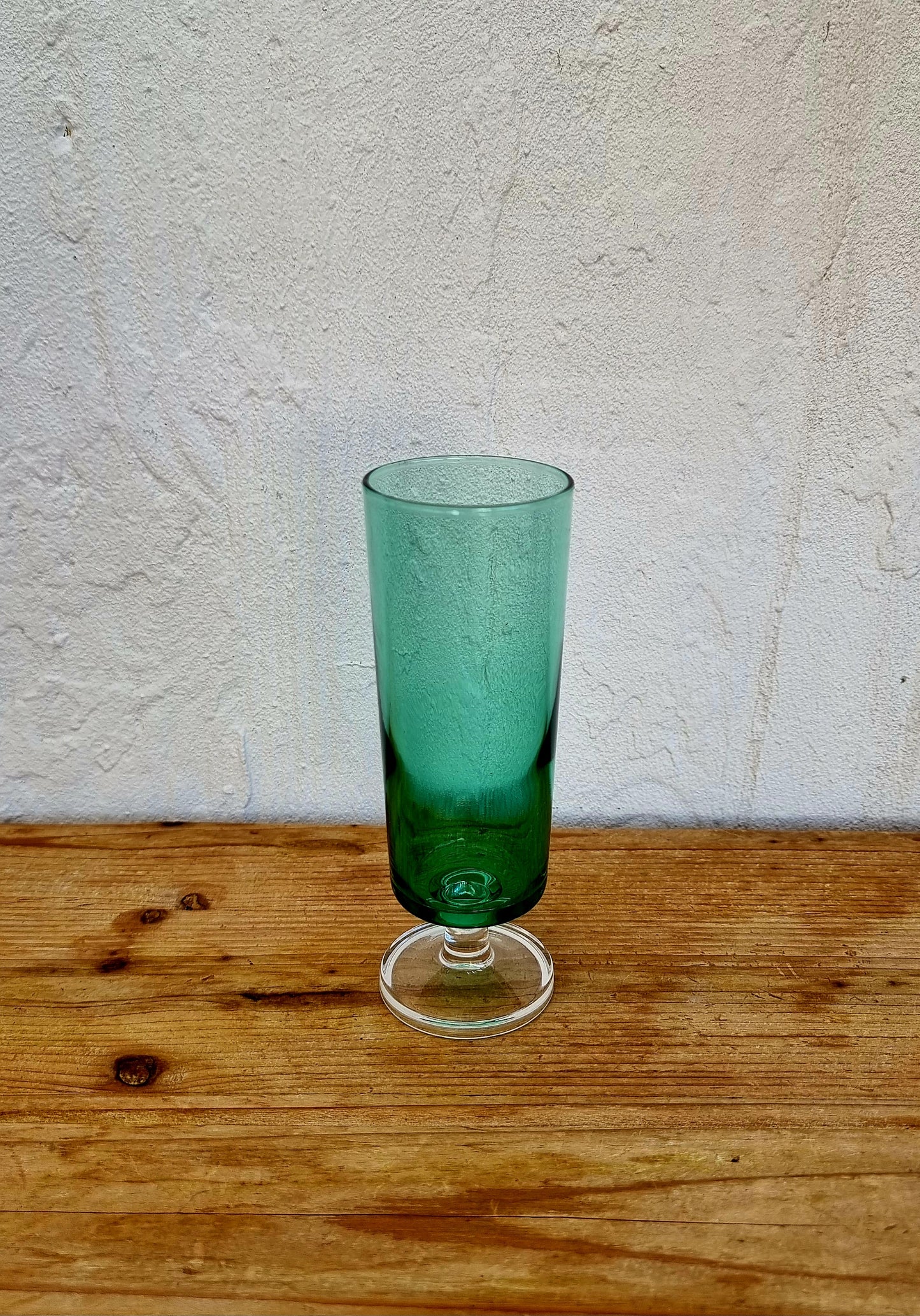 Flûtes à champagne Luminarc Cavalier verre vert vintage lot de 4