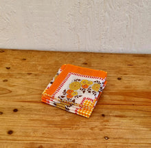 Charger l&#39;image dans la galerie, Lot de 5 serviettes de table seventies orange les kitscheries brocante en ligne
