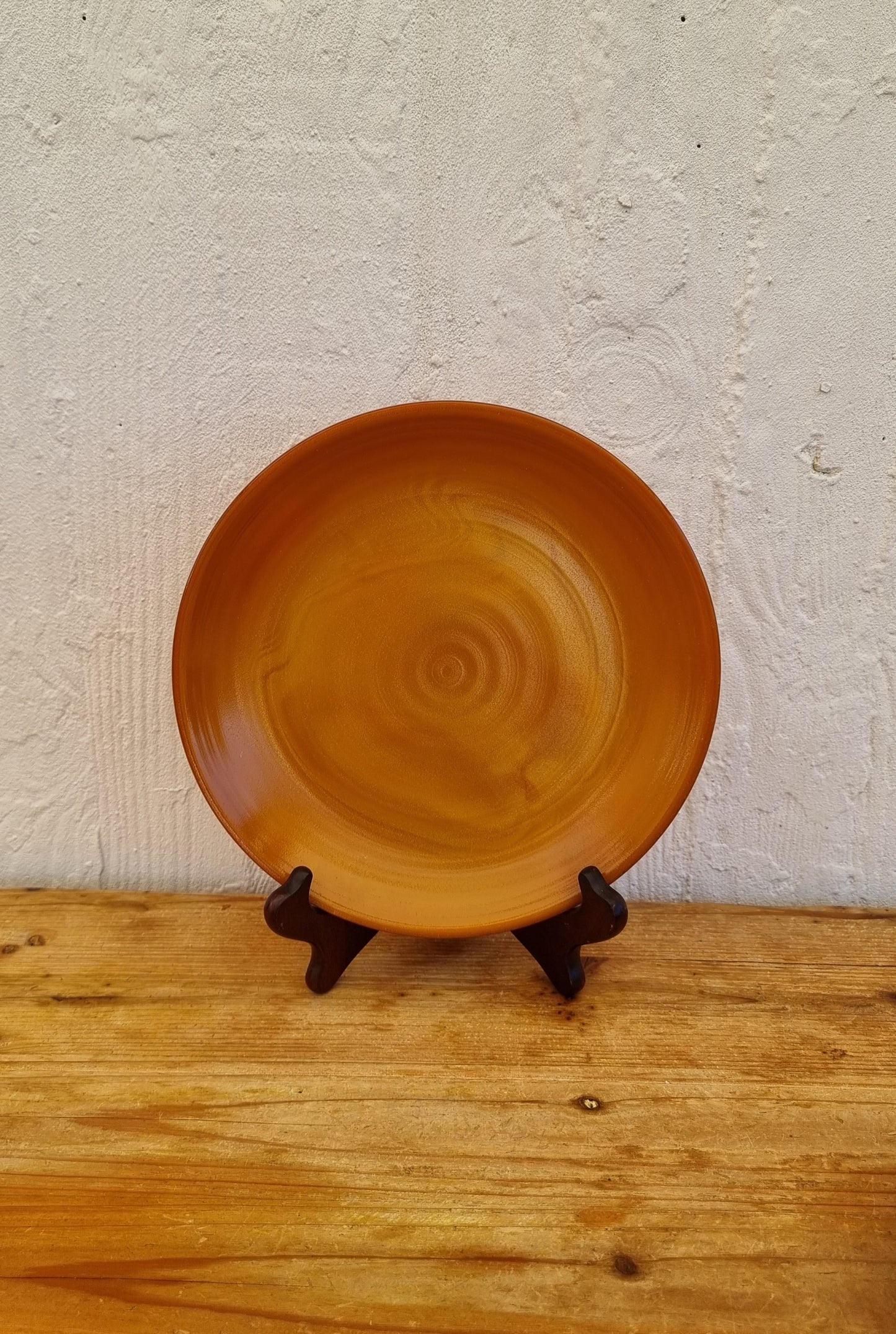 Lot de 6 assiettes Arcopal ambrées modèle Volcan