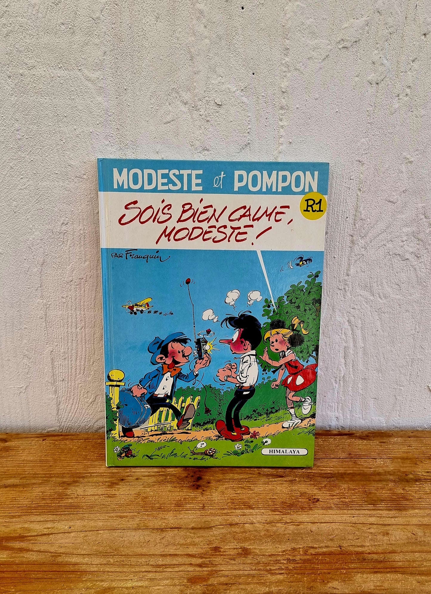 Bande dessinée vintage Modeste et Pompon Sois bien calme Modeste par Franquin, édition Himalaya 1989