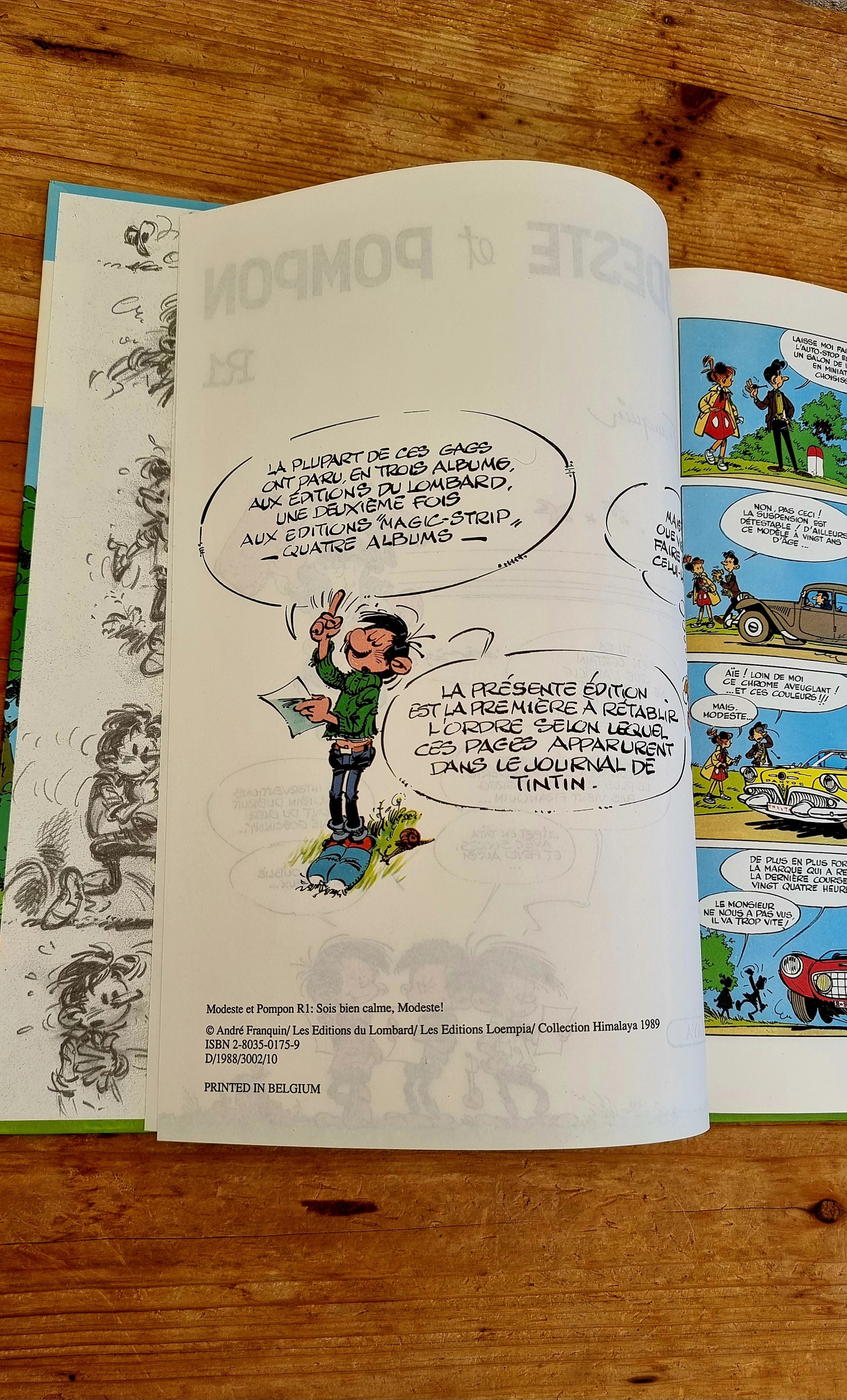 Bande dessinée vintage Modeste et Pompon Sois bien calme Modeste par Franquin, édition Himalaya 1989