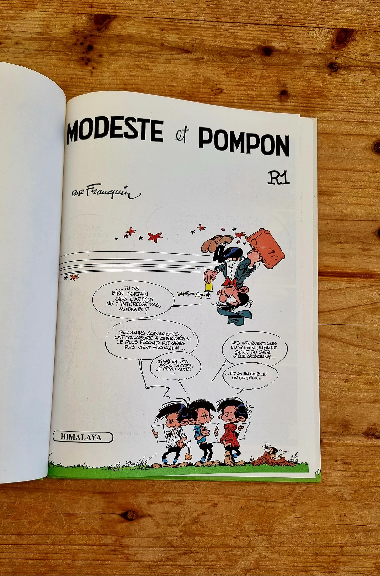 Bande dessinée vintage Modeste et Pompon Sois bien calme Modeste par Franquin, édition Himalaya 1989