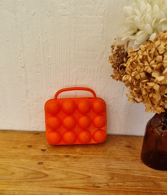 Boîte à œufs vintage orange Made in France pour 12 œufs