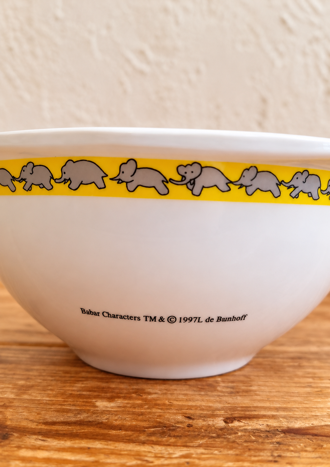 Bol vintage Babar en mélamine de 1997 L. de Brunhoff