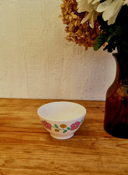 Bol vintage Melstar en mélamine fleurs pop années 70