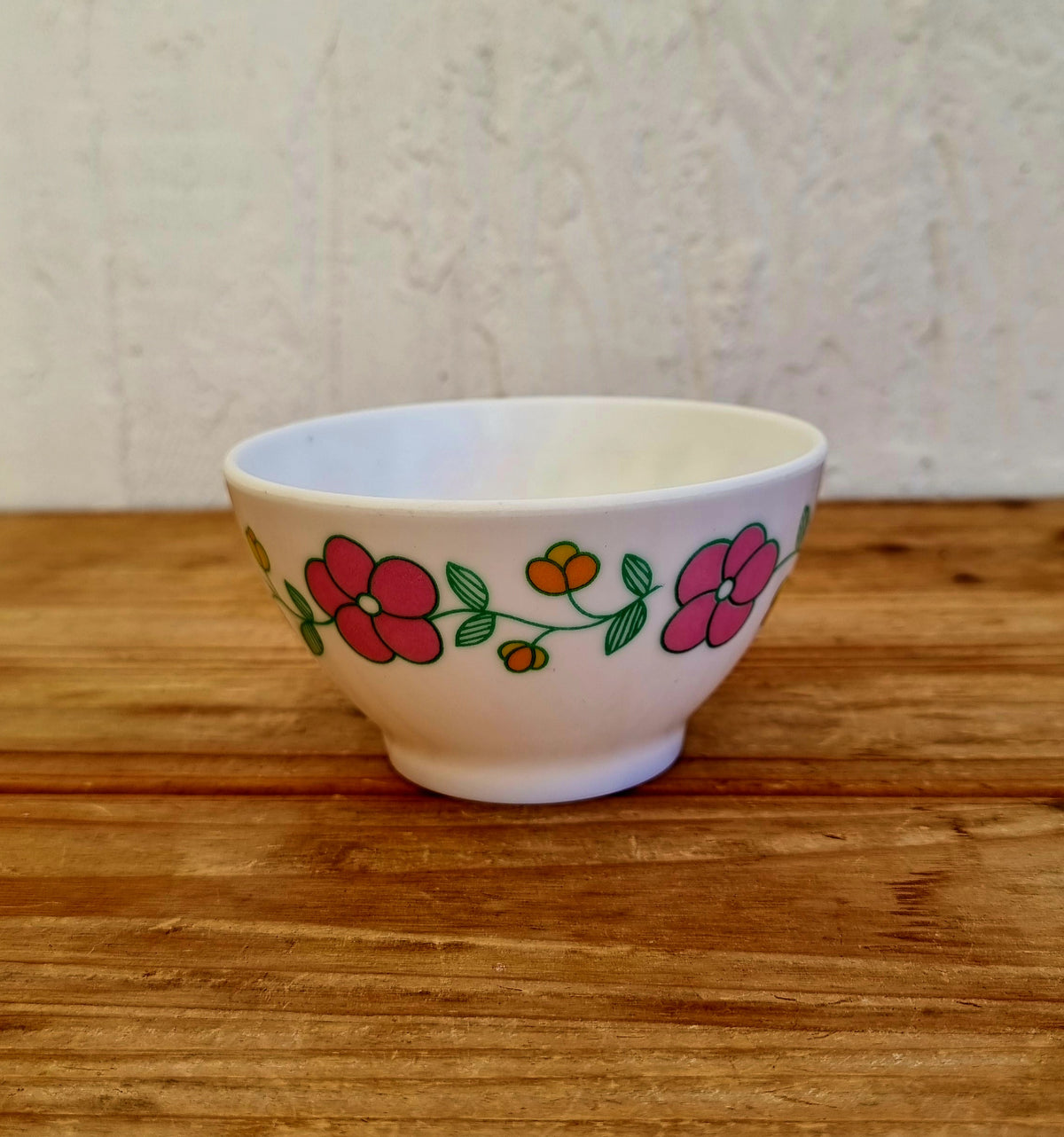 Bol vintage Melstar en mélamine fleurs pop années 70