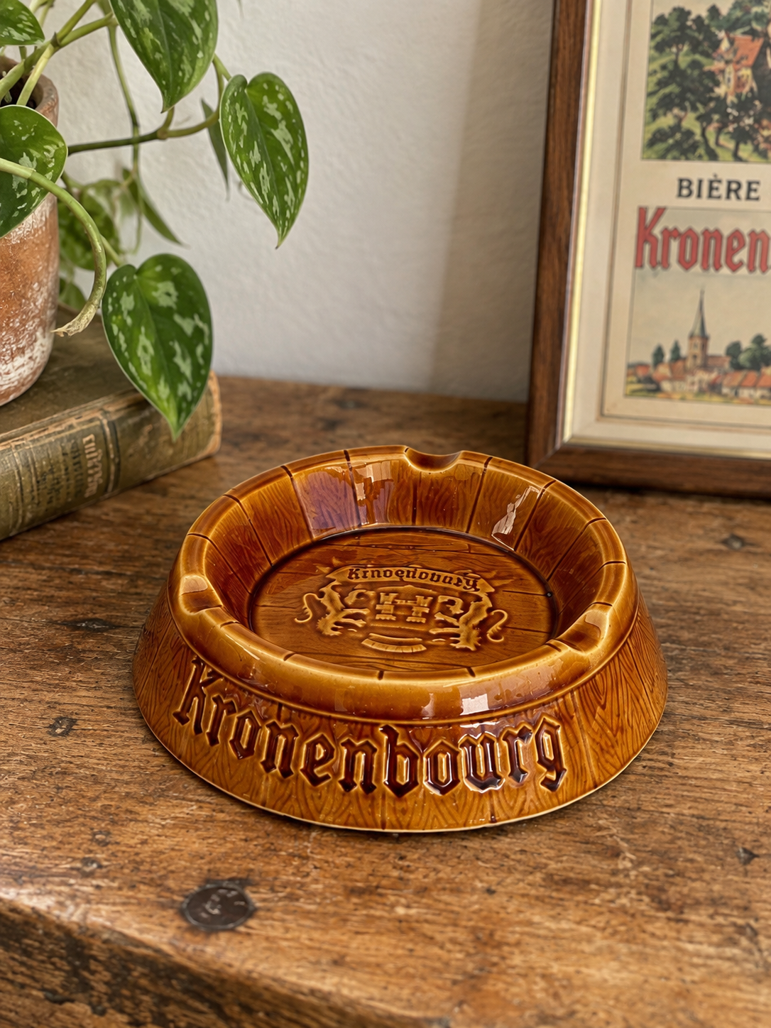 Cendrier publicitaire de bistrot Kronenbourg Sarreguemines vintage
