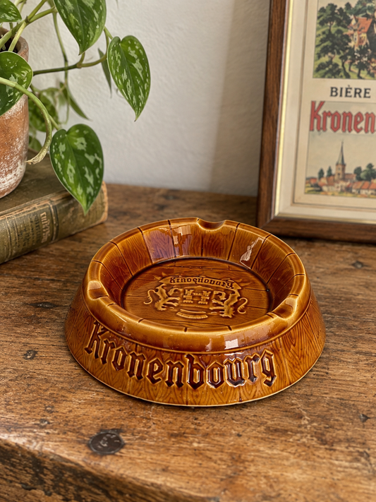 Cendrier publicitaire de bistrot Kronenbourg Sarreguemines vintage