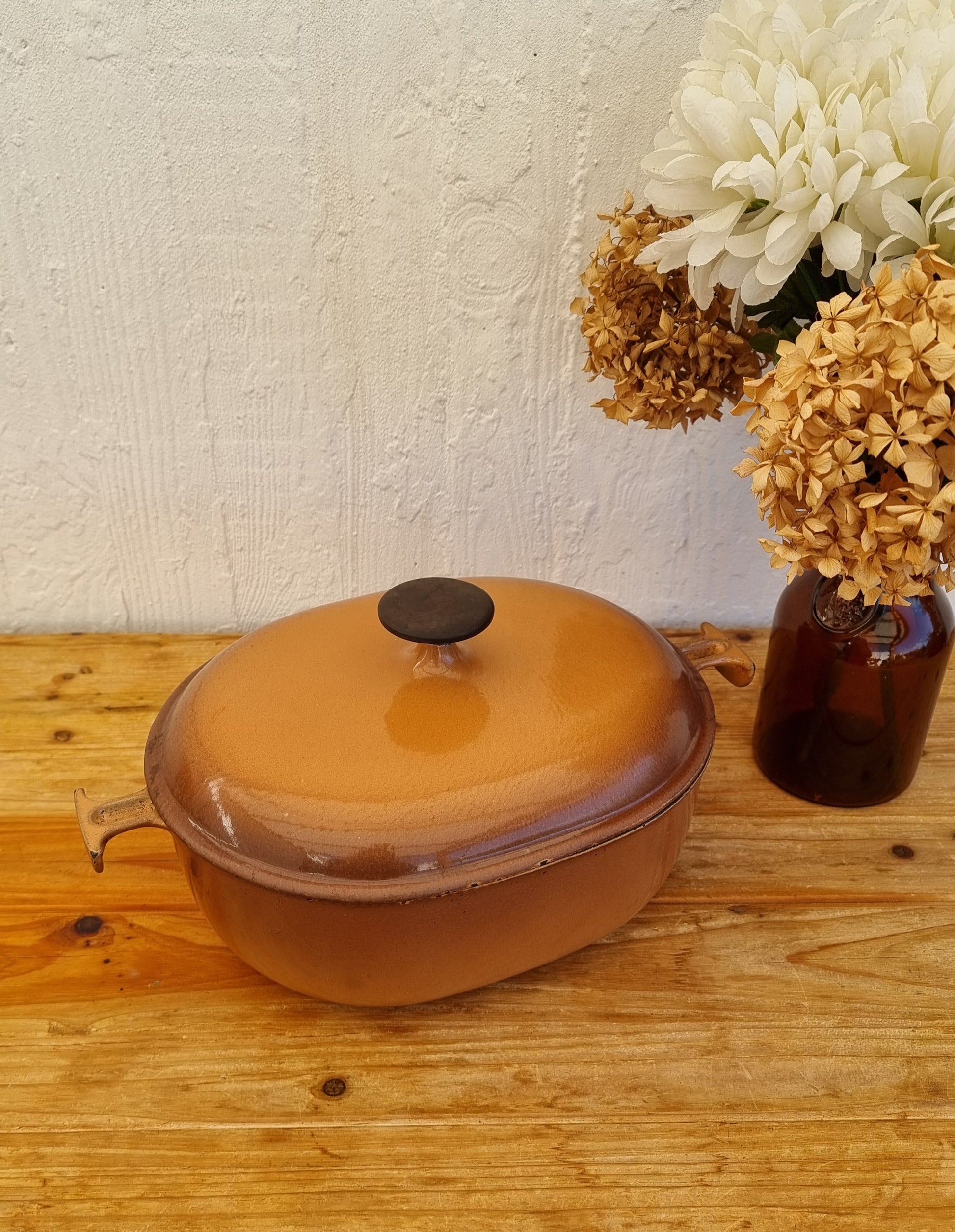 Cocotte ovale Le Creuset La Mama n°29 design Enzo Mari vintage