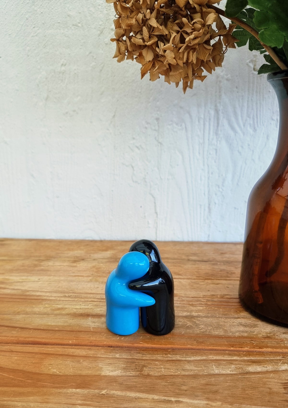 Duo Salière et Poivrière en Céramique Bleue et Noire Style Pop Art
