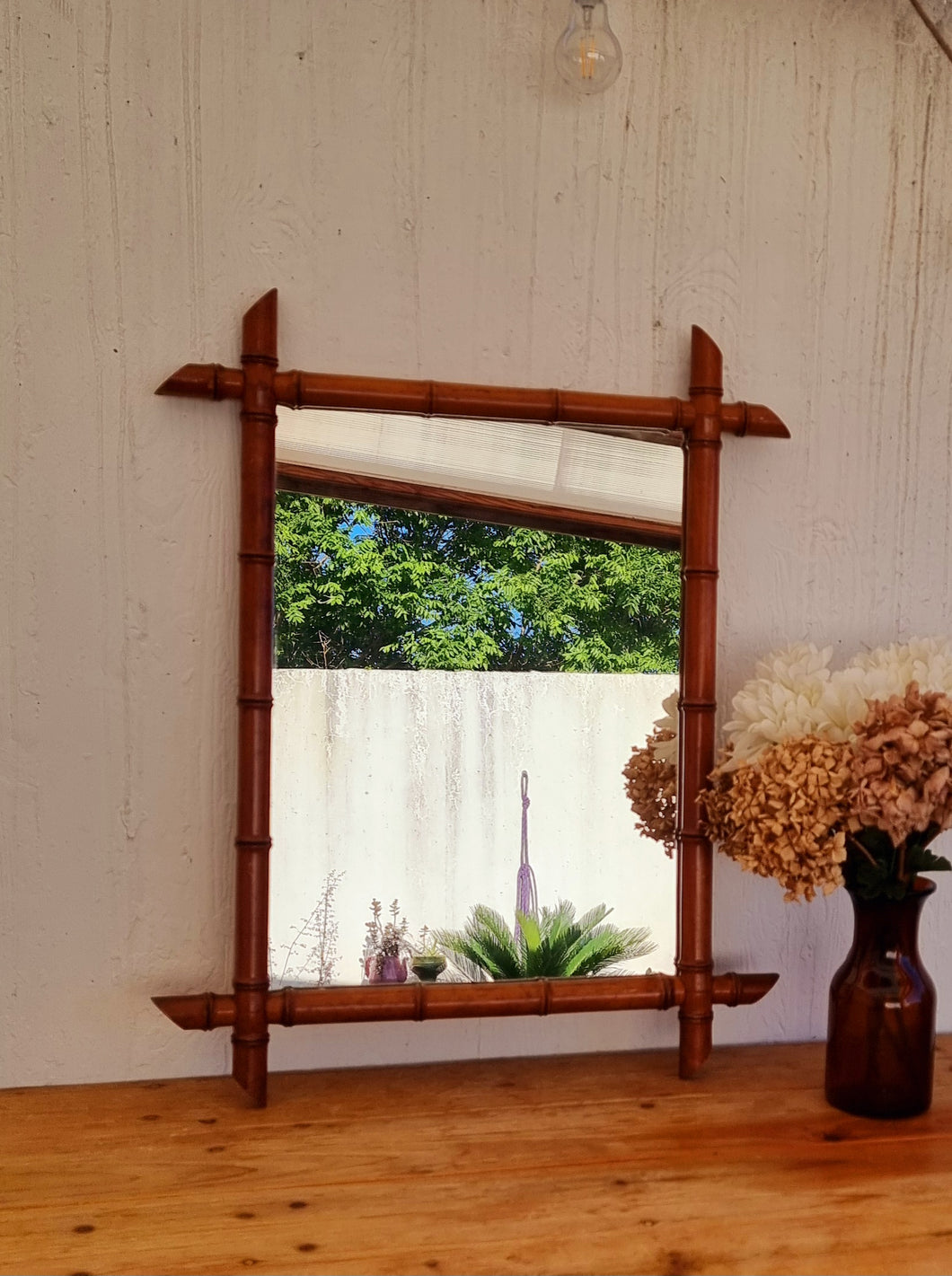 Grand miroir bambou vintage les kitscheries brocante en ligne