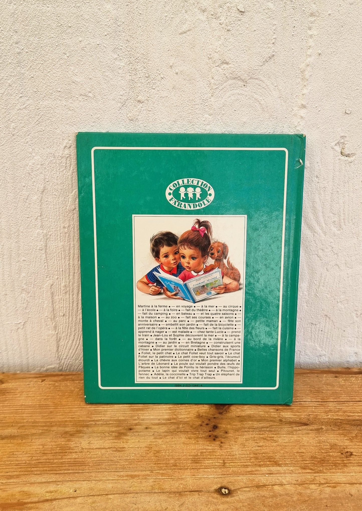 Livre enfant vintage illustré Casterman Le chat d’ici et le chat d’ailleurs couverture verte avec chat noir et chat tigré années 70