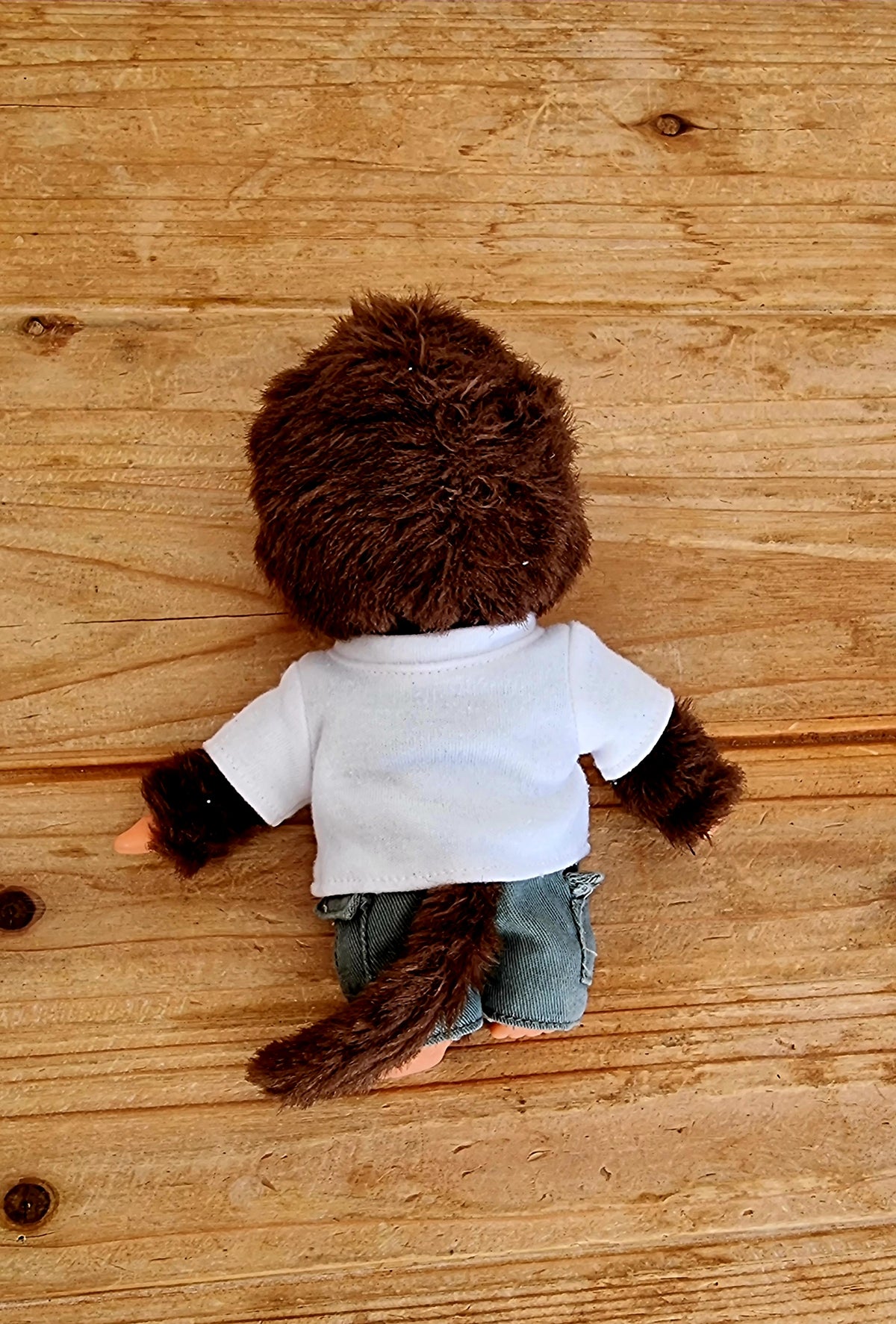 Peluche Monchhichi garçon moustache 20 cm rétro