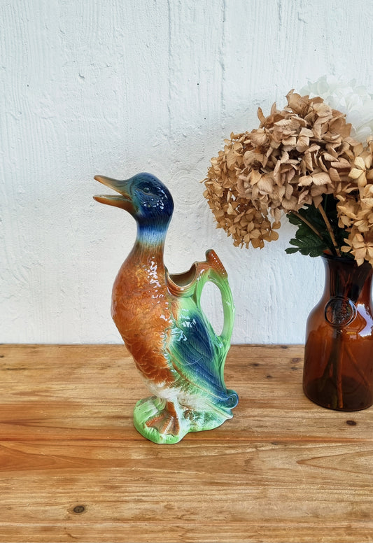 Pichet canard Saint Clément n°7492 en barbotine vintage