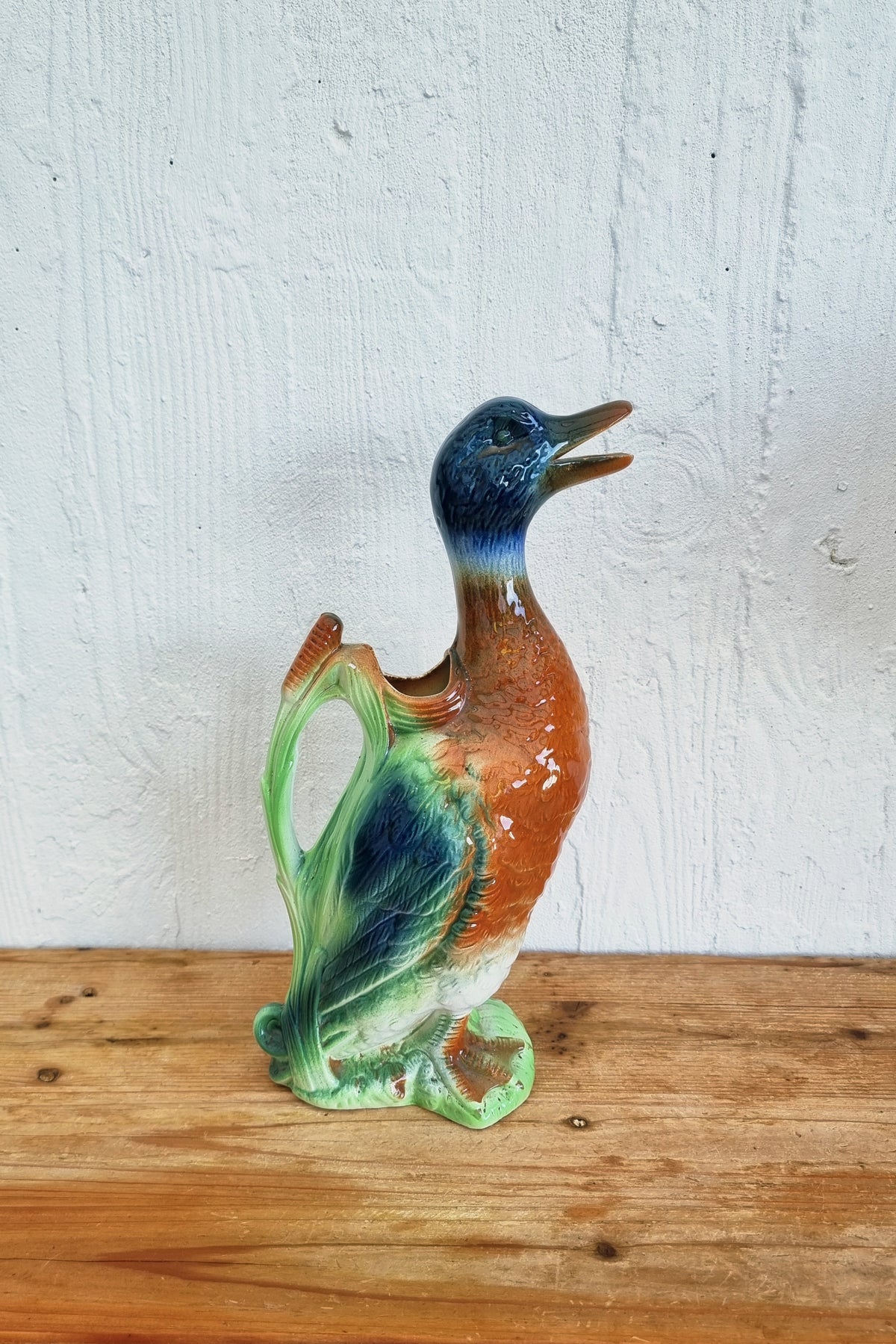 Pichet canard Saint Clément n°7492 en barbotine vintage
