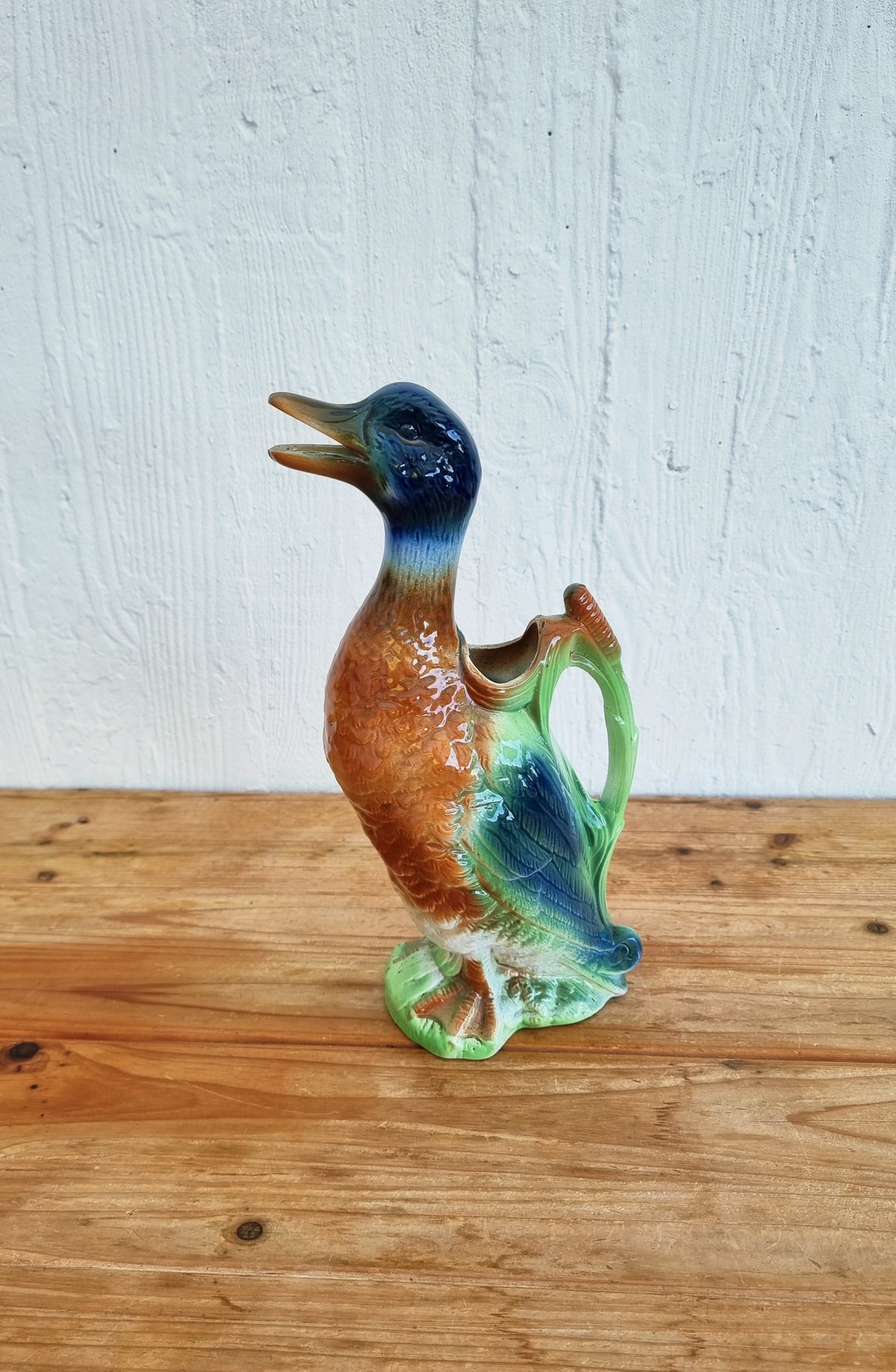 Pichet canard Saint Clément n°7492 en barbotine vintage