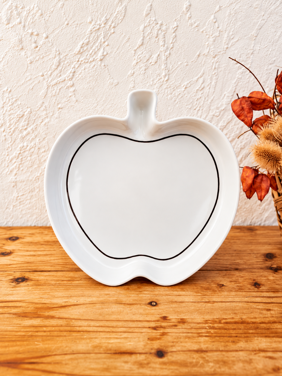 Plat à four vintage REVOL France en porcelaine forme pomme