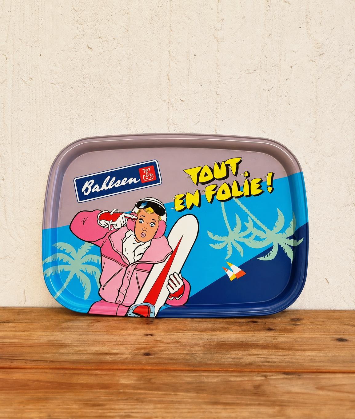 Plateau publicitaire Bahlsen Tout en folie en métal vintage années 80