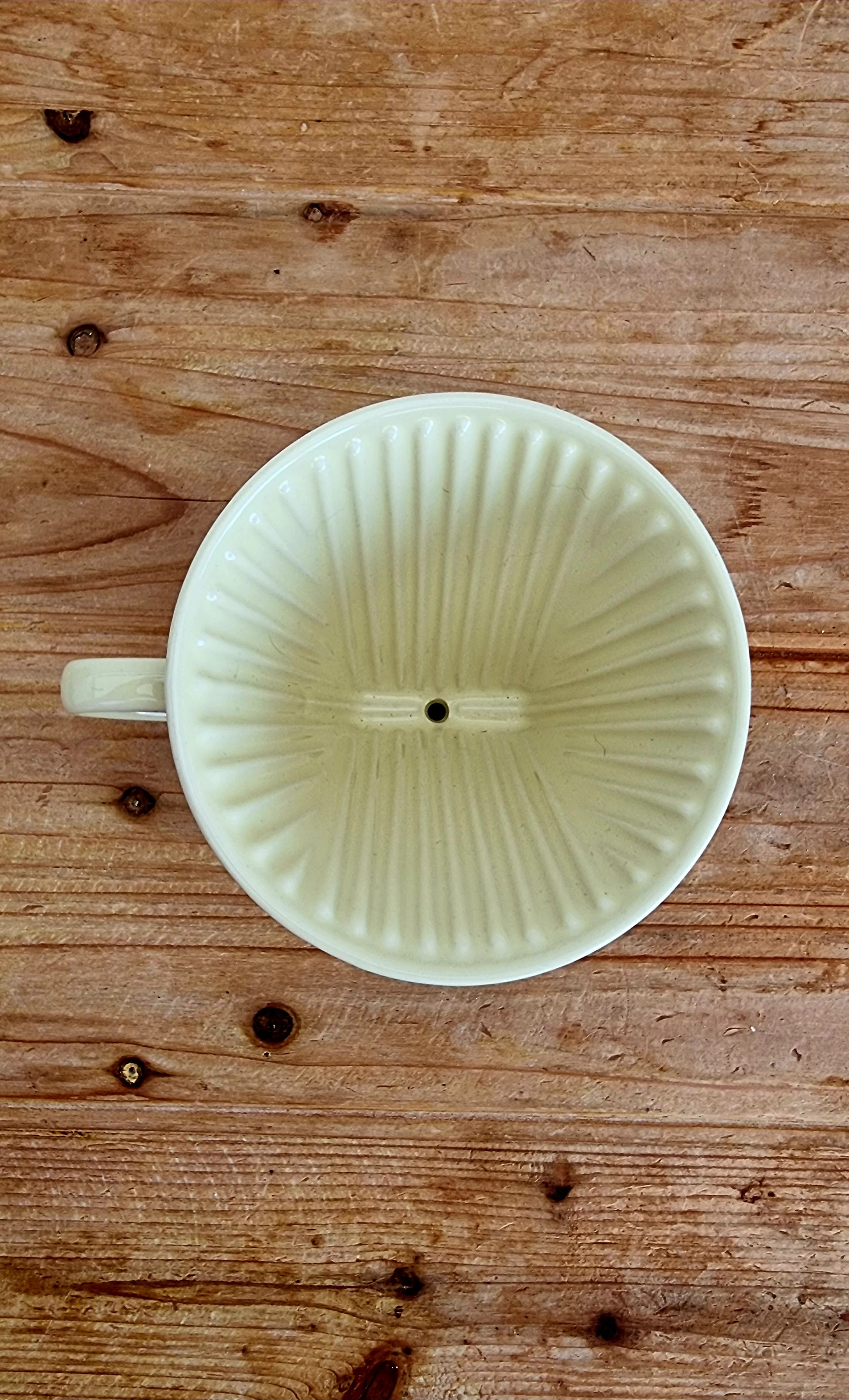 Porte-filtre Melitta N°102 jaune vintage en céramique