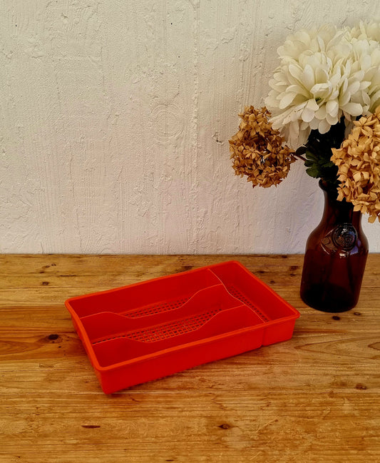 Range couverts en plastique orange vintage années 70 les kitscheries brocante en ligne