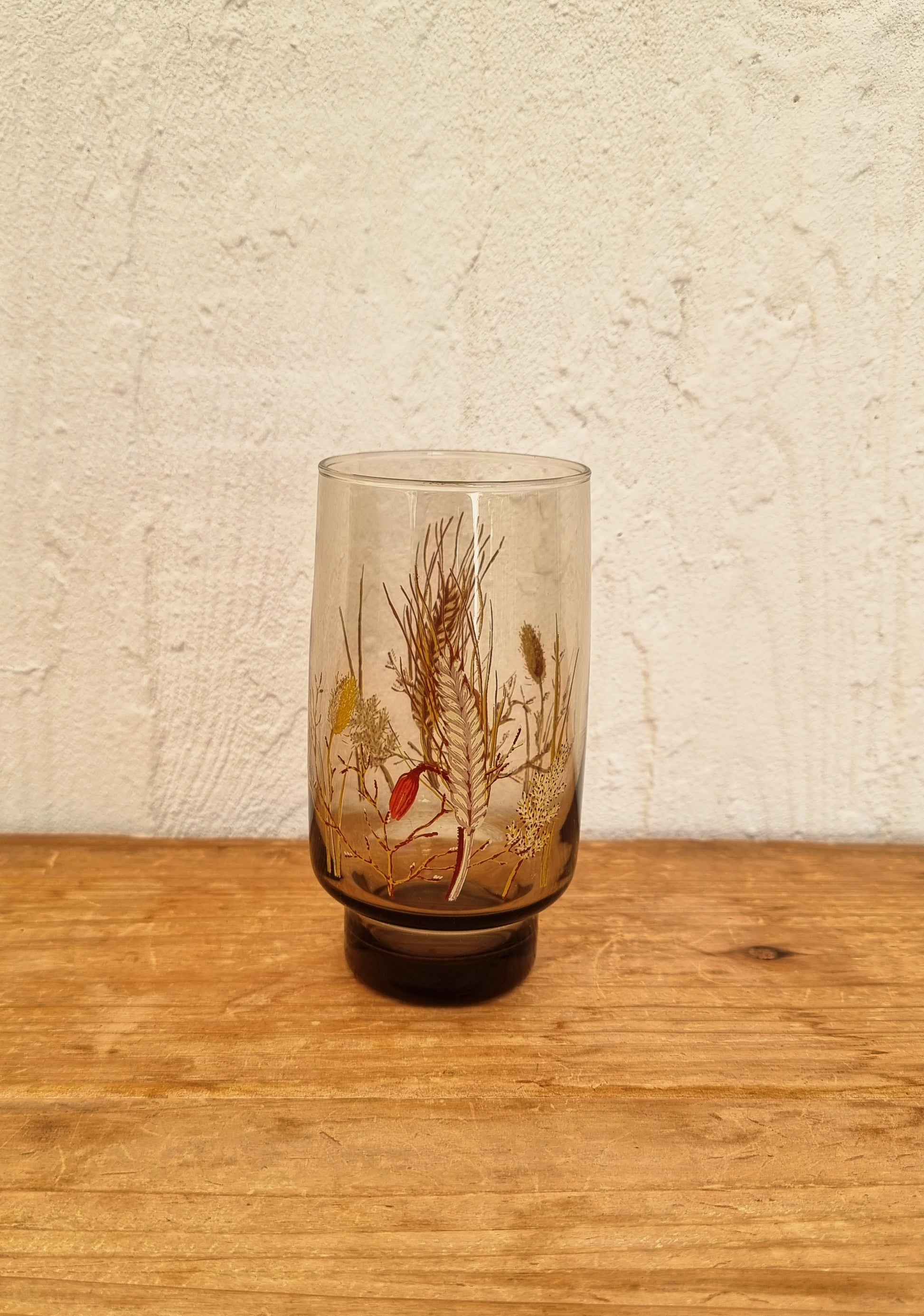Service à orangeade vintage J.G. Durand Tivoli en verre fumé brun avec pichet et 6 verres