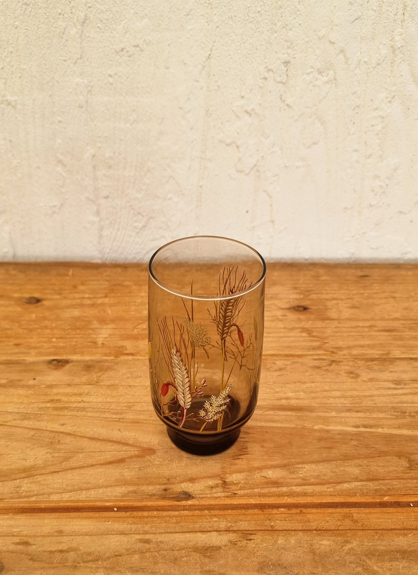 Service à orangeade vintage J.G. Durand Tivoli en verre fumé brun avec pichet et 6 verres